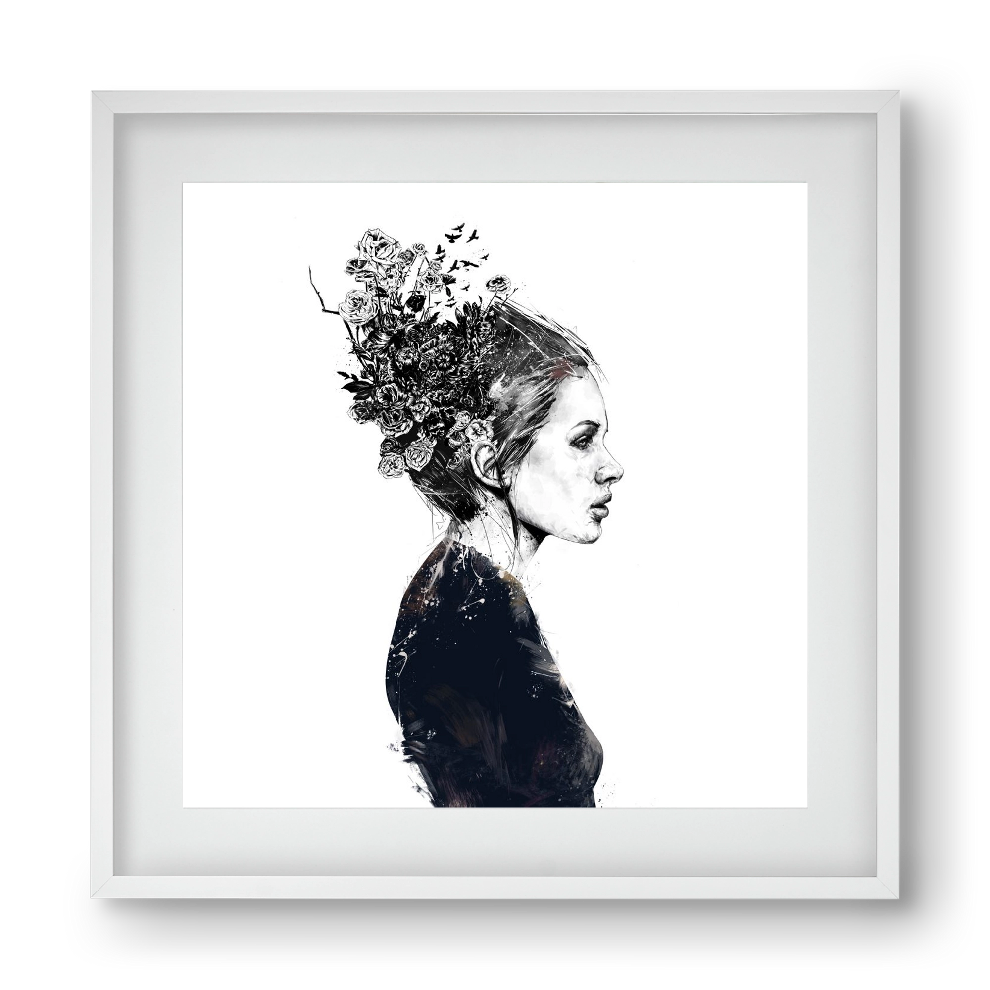 Blooming girl, 40x40 cm (30x30 cm), Fehér keret, paszpartuval