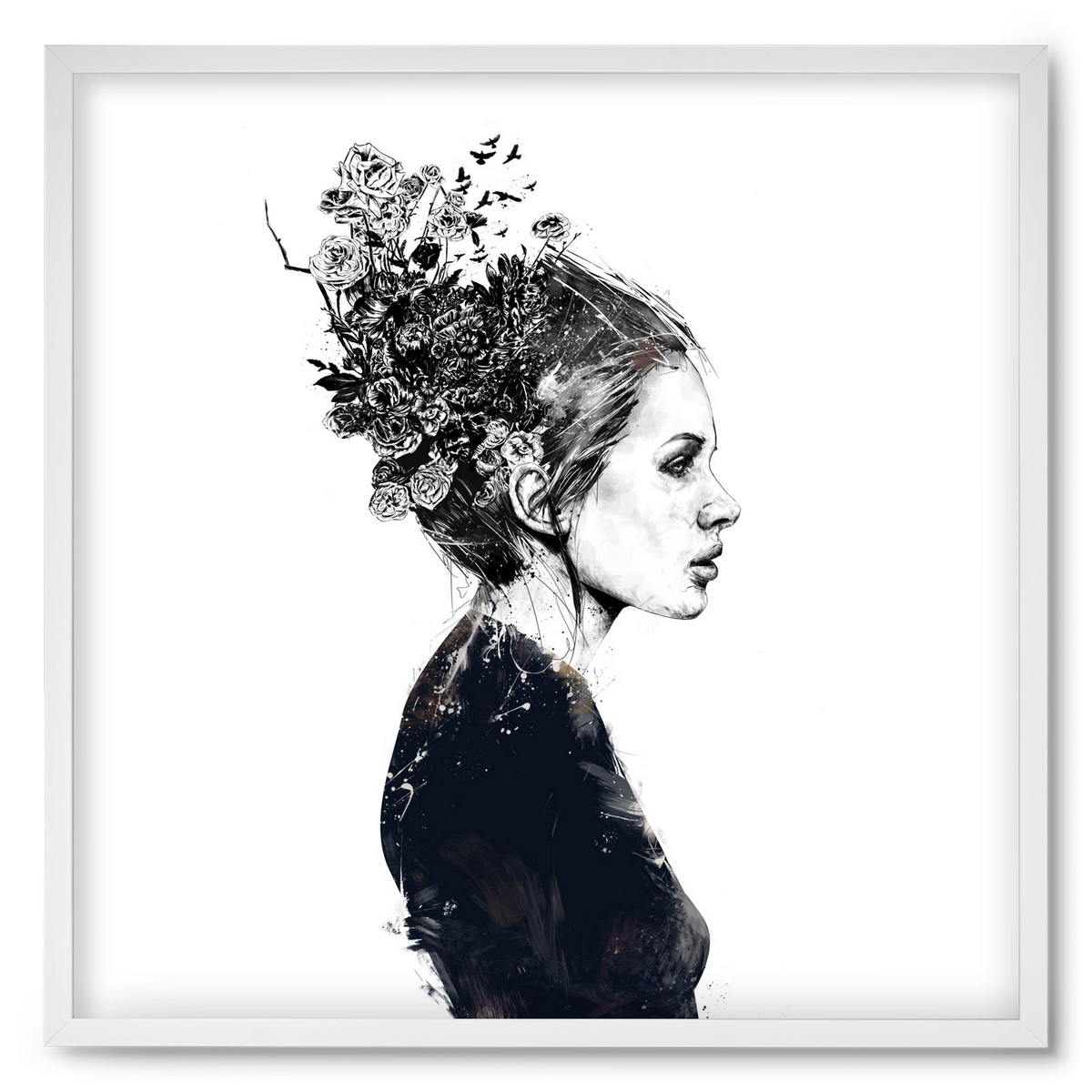 Blooming girl, 50x50 cm (50x50 cm), Fehér keret