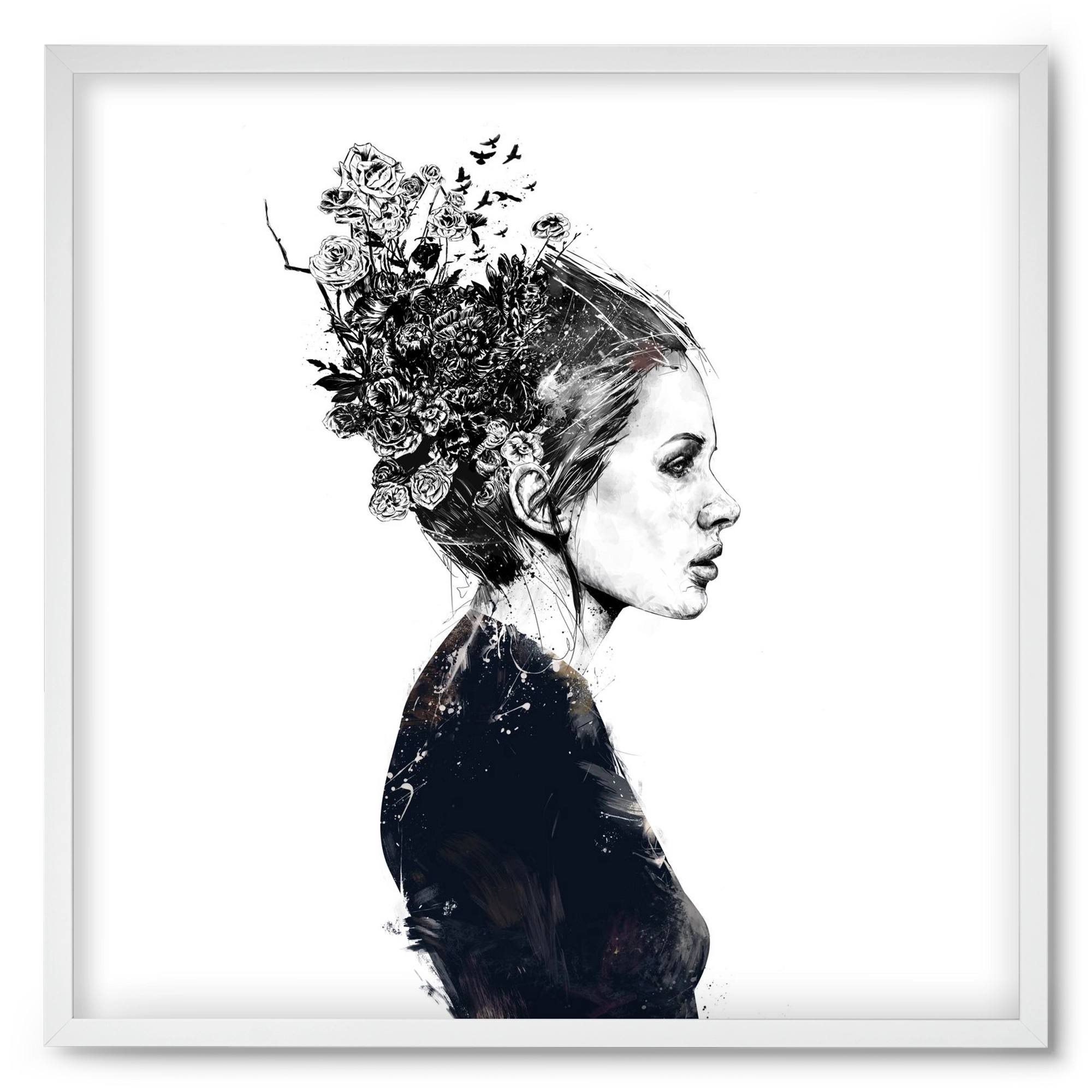 Blooming girl, 50x50 cm (50x50 cm), Fehér keret