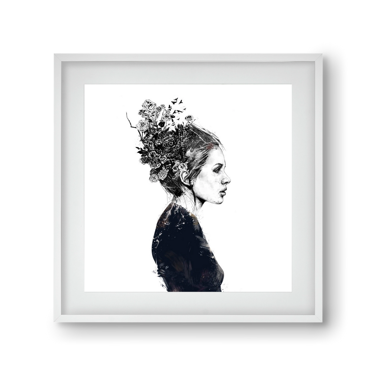 Blooming girl, 30x30 cm (20x20 cm), Fehér keret, paszpartuval