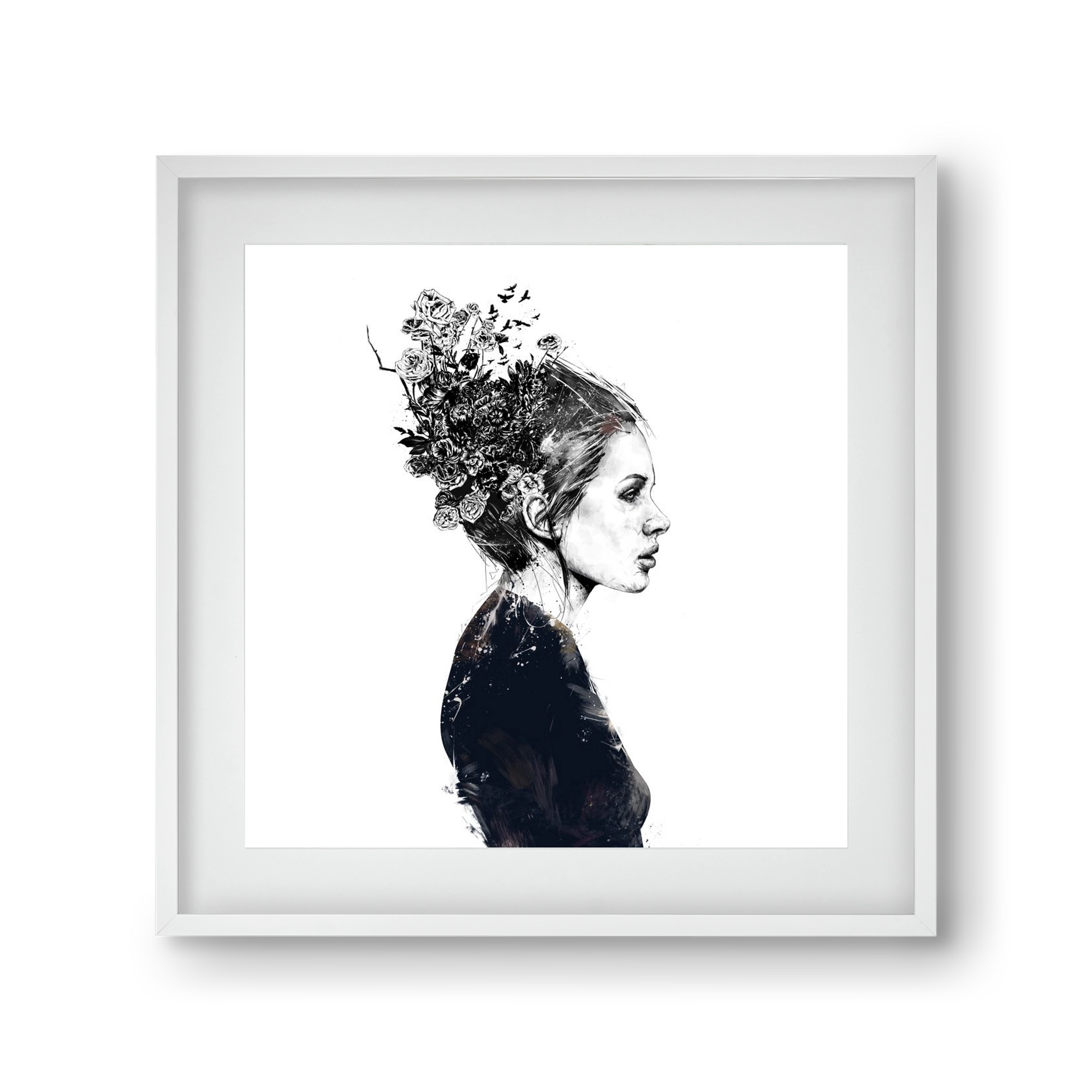 Blooming girl, 30x30 cm (20x20 cm), Fehér keret, paszpartuval