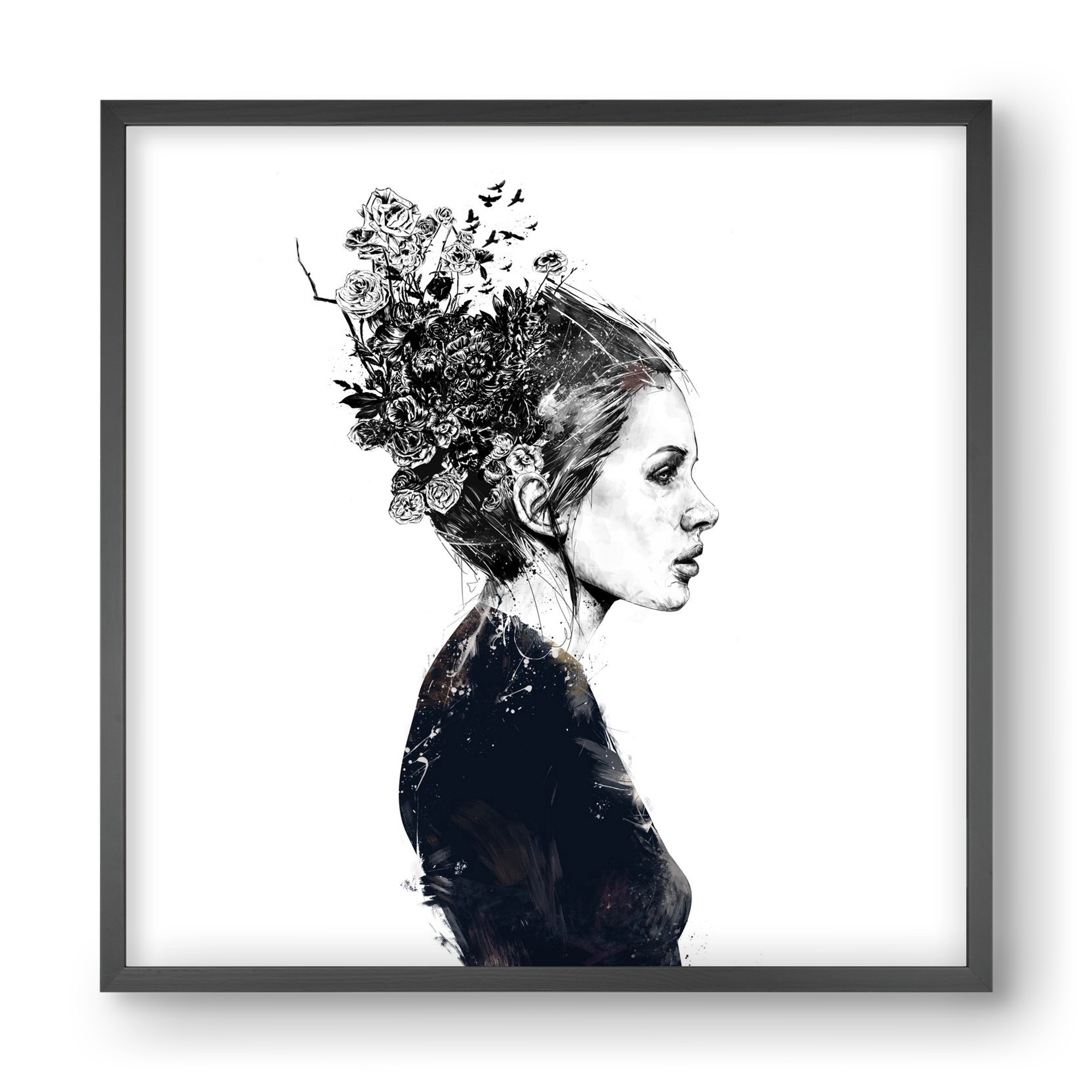 Blooming girl, 40x40 cm (40x40 cm), Fekete keret