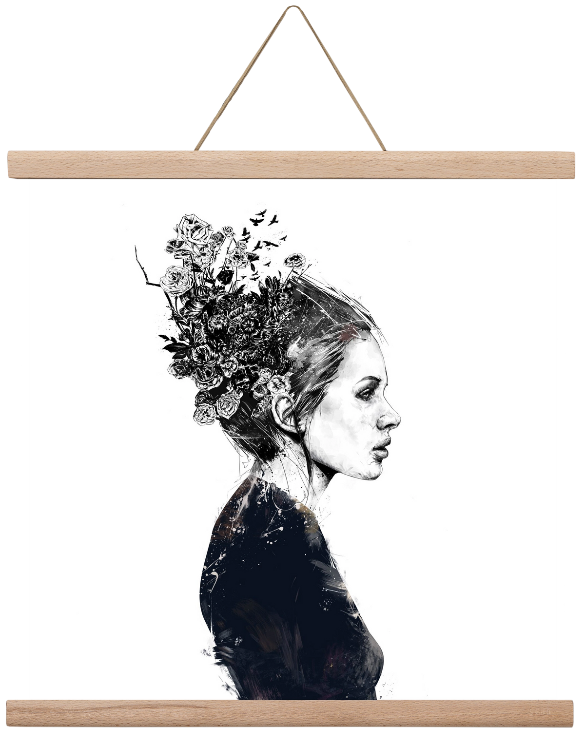 Blooming girl, 40x40 cm (40x40 cm), Tölgy akasztó