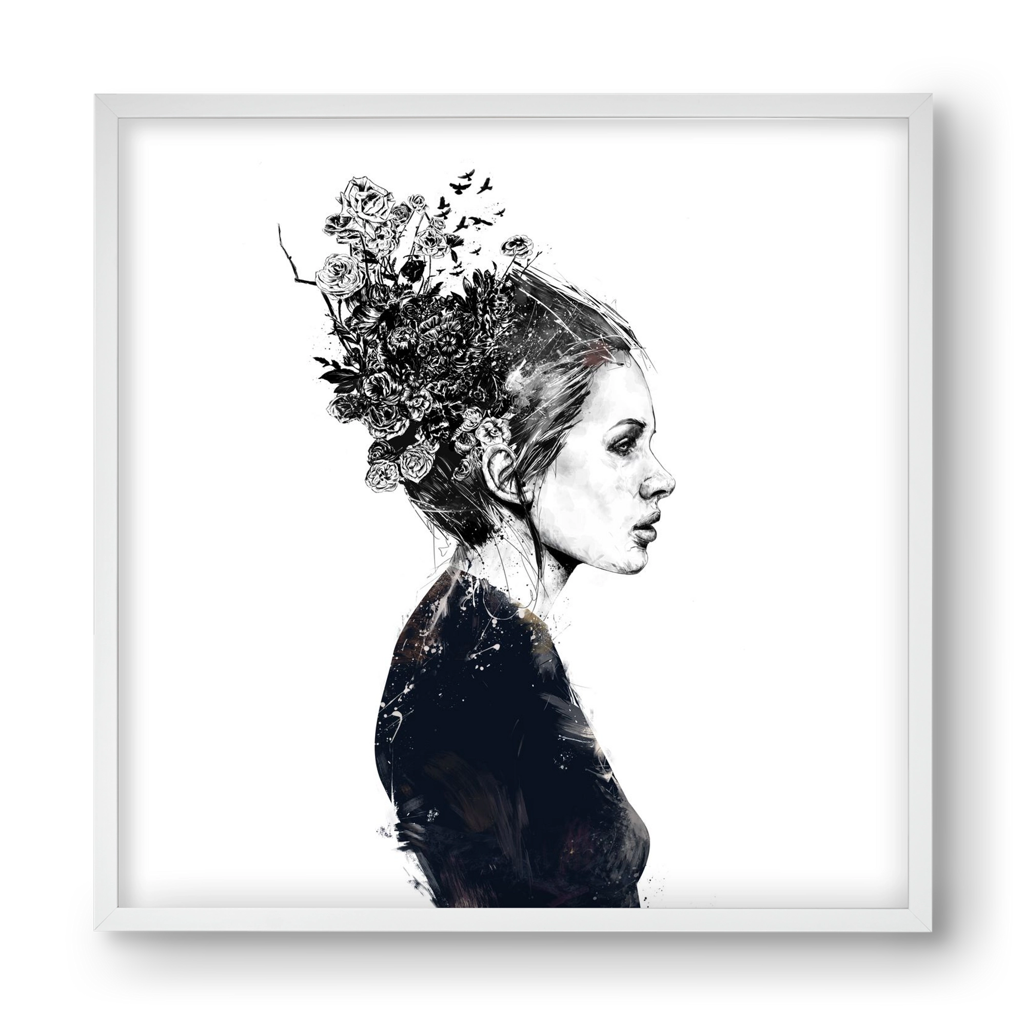 Blooming girl, 40x40 cm (40x40 cm), Fehér keret