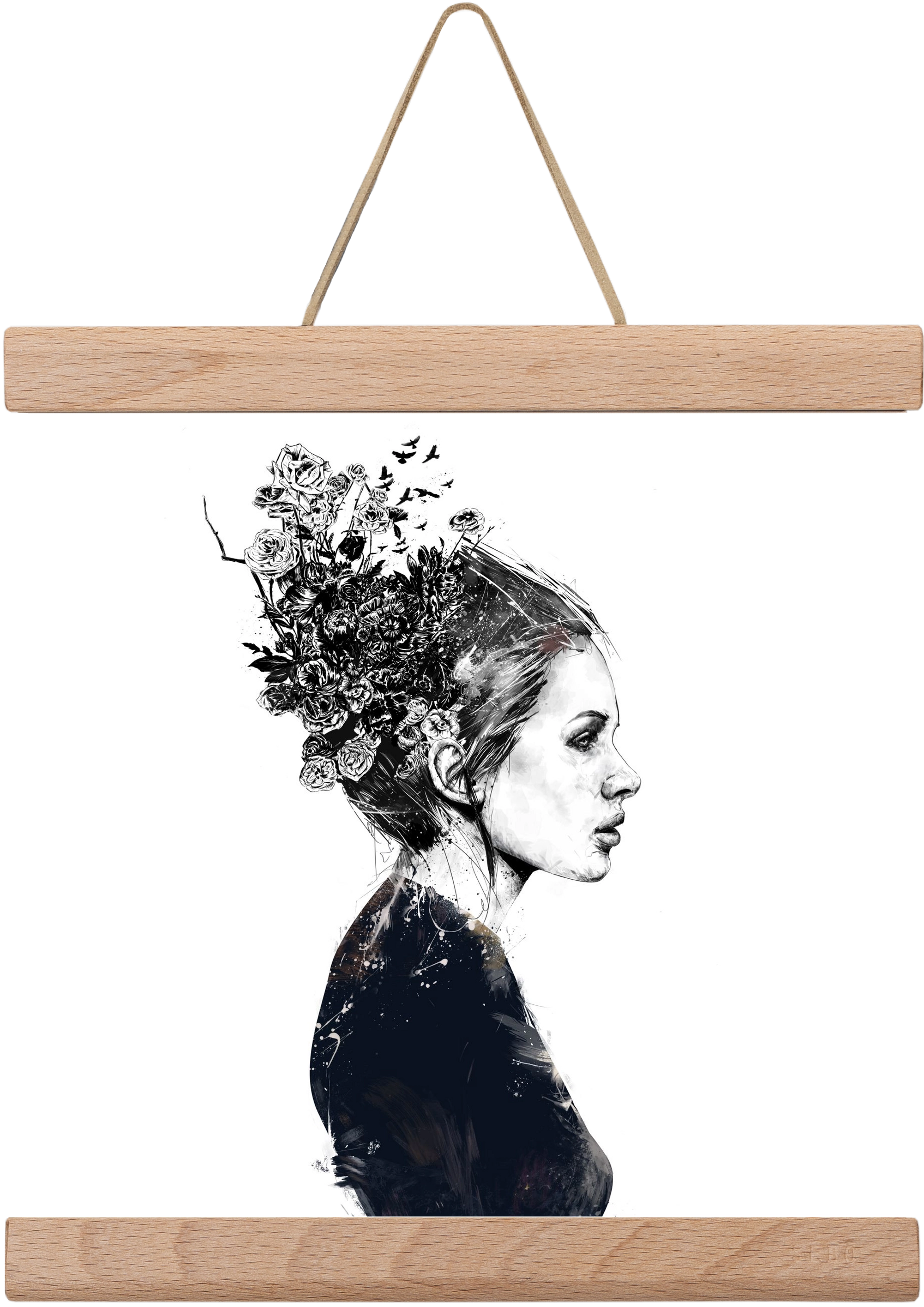 Blooming girl, 20x20 cm (20x20 cm), Tölgy akasztó