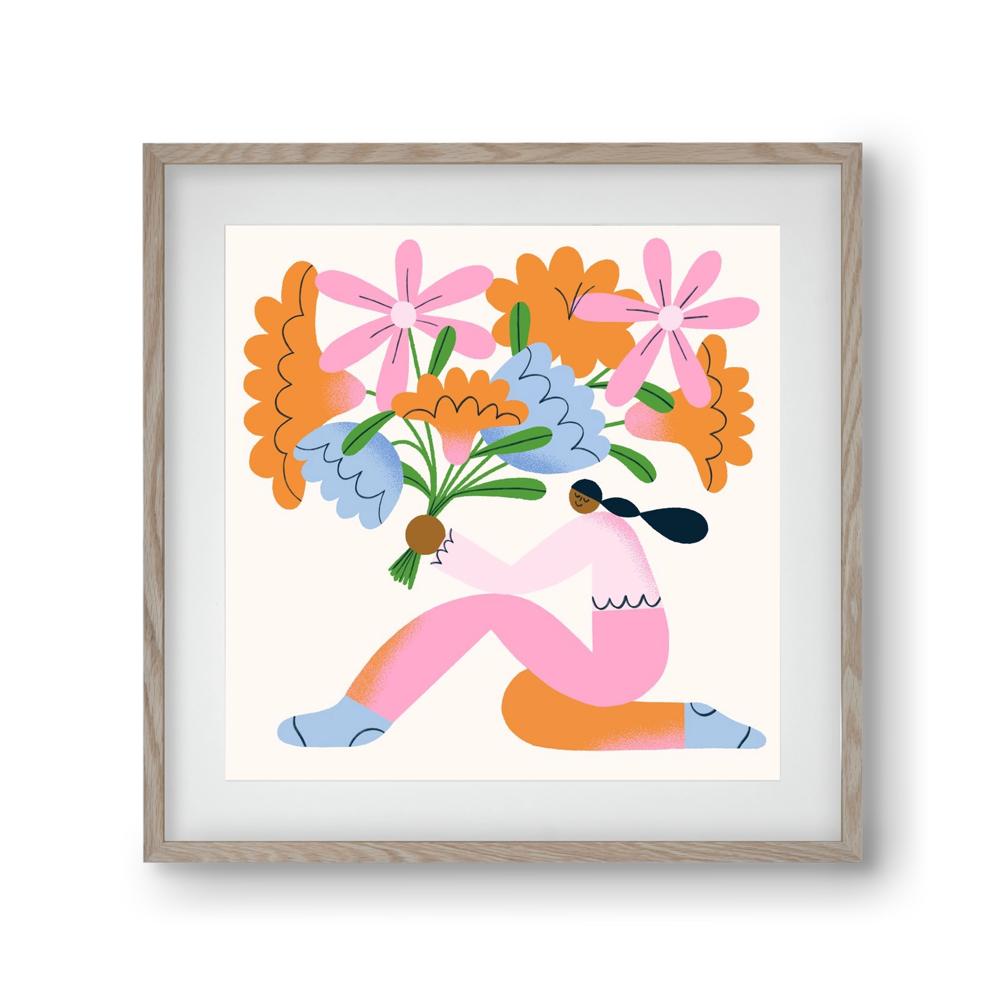 Flowers, 30x30 cm (20x20 cm), Tölgy keret, paszpartuval