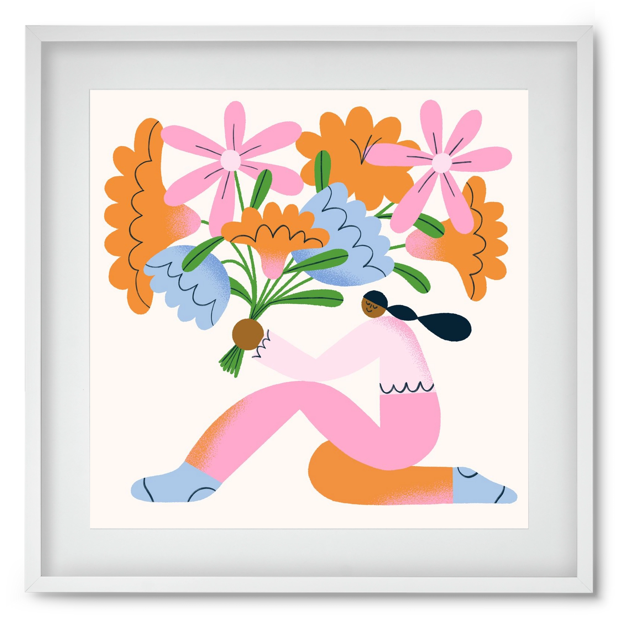 Flowers, 50x50 cm (40x40 cm), Fehér keret, paszpartuval