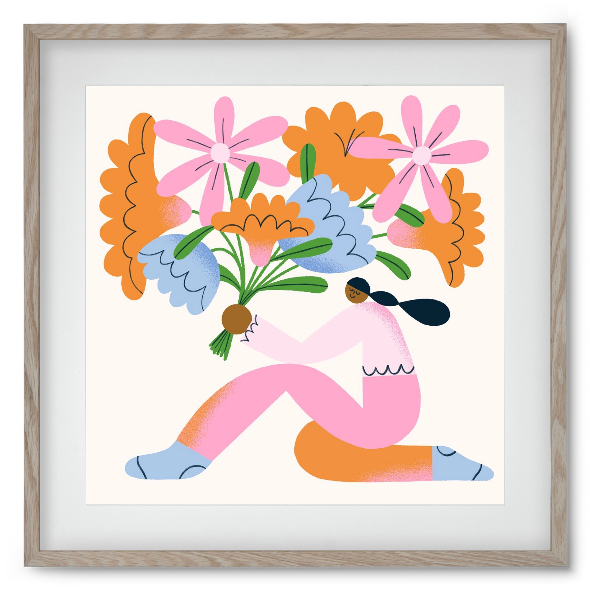 Flowers, 50x50 cm (40x40 cm), Tölgy keret, paszpartuval