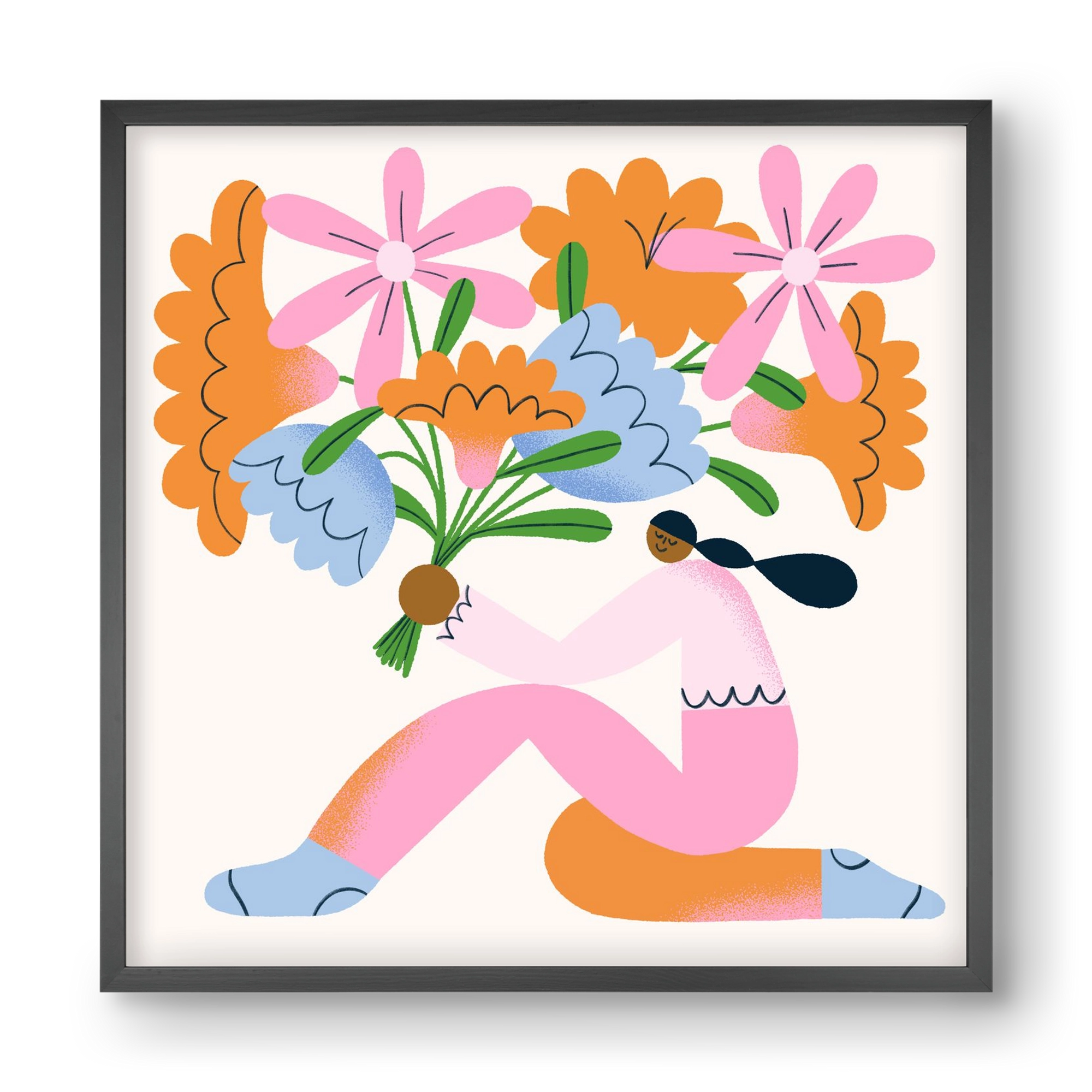 Flowers, 40x40 cm (40x40 cm), Fekete keret