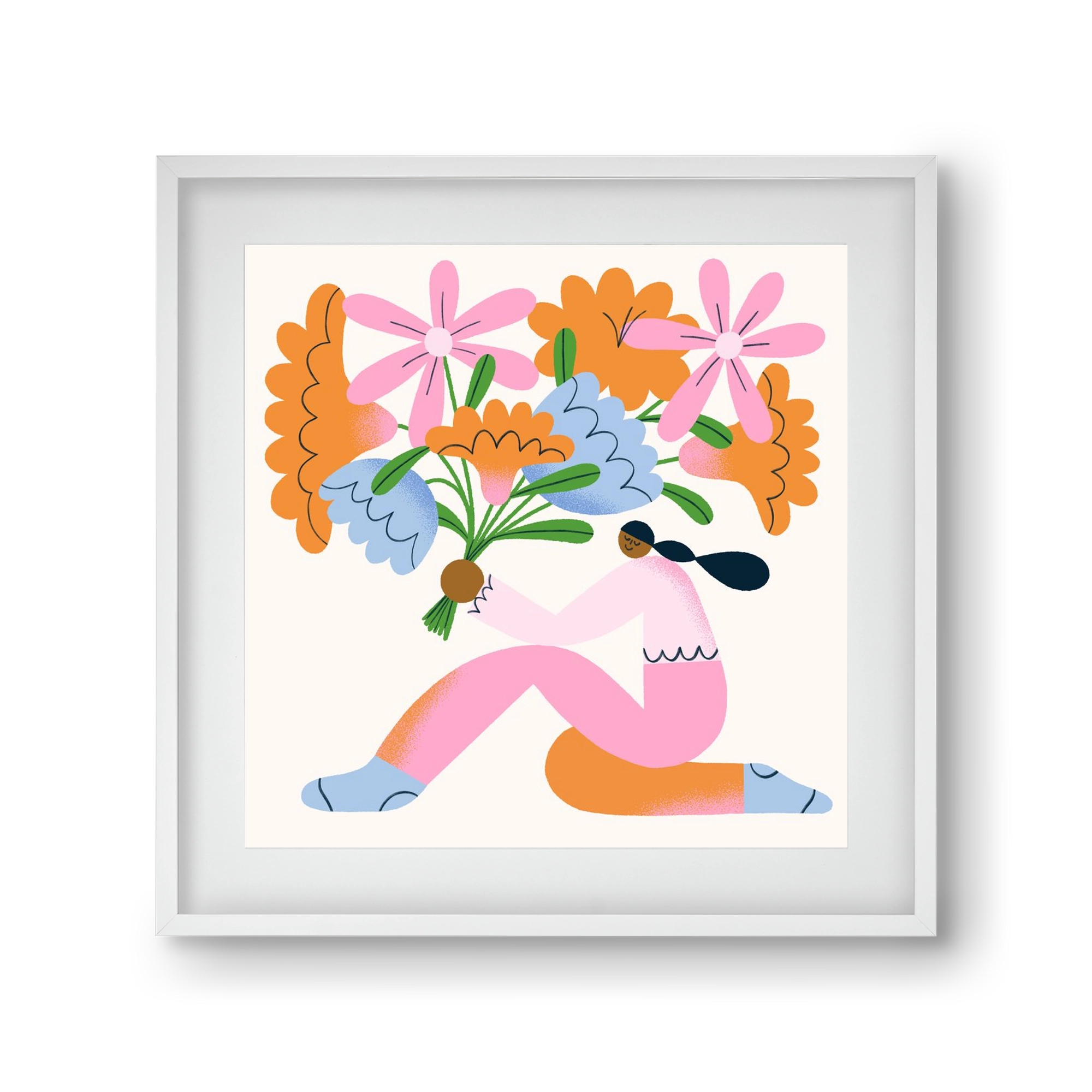 Flowers, 30x30 cm (20x20 cm), Fehér keret, paszpartuval