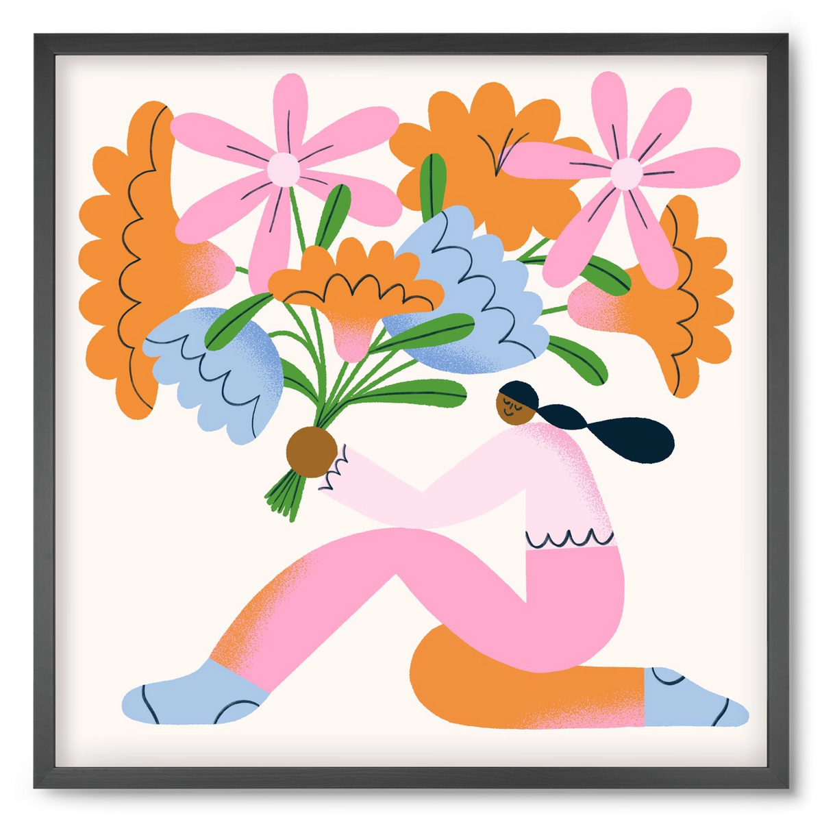 Flowers, 50x50 cm (50x50 cm), Fekete keret