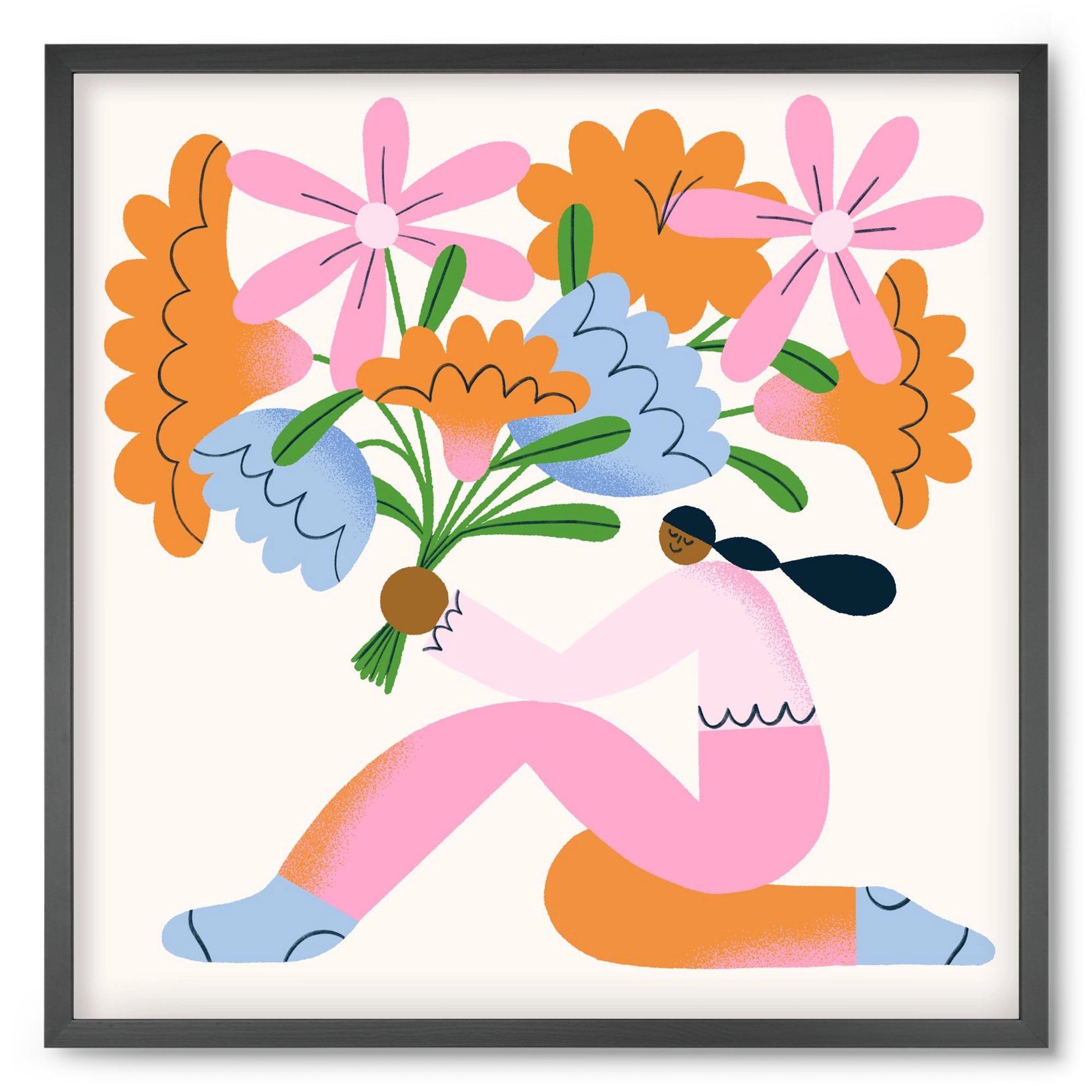 Flowers, 50x50 cm (50x50 cm), Fekete keret