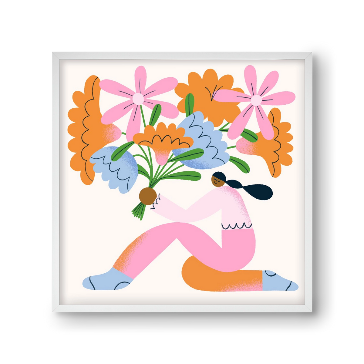 Flowers, 30x30 cm (30x30 cm), Fehér keret