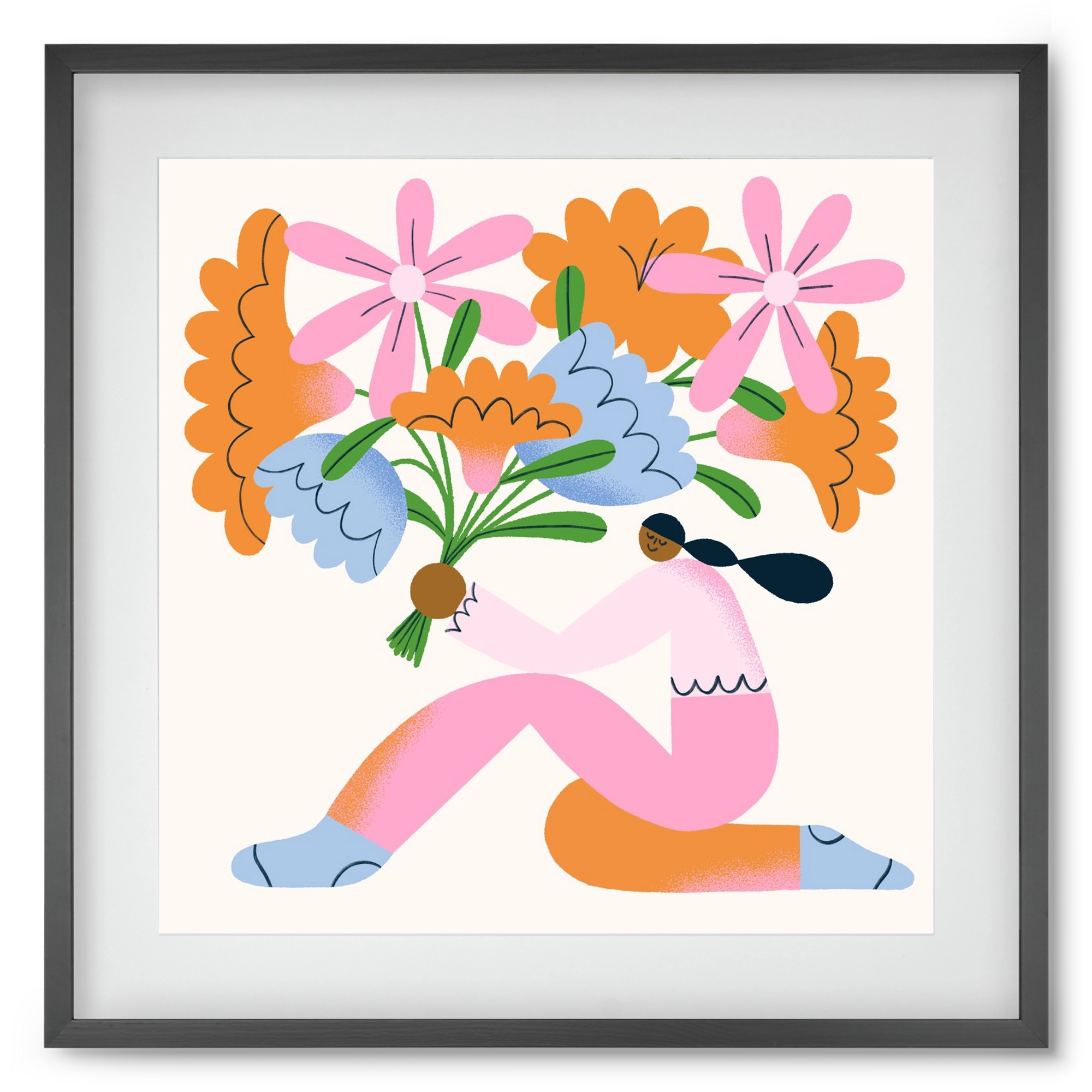 Flowers, 50x50 cm (40x40 cm), Fekete keret, paszpartuval