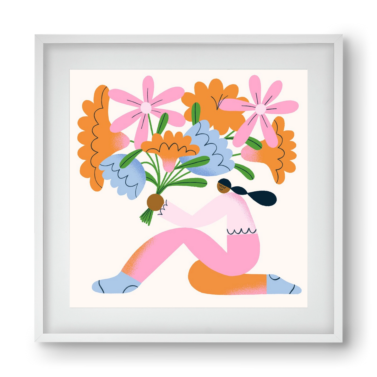 Flowers, 40x40 cm (30x30 cm), Fehér keret, paszpartuval