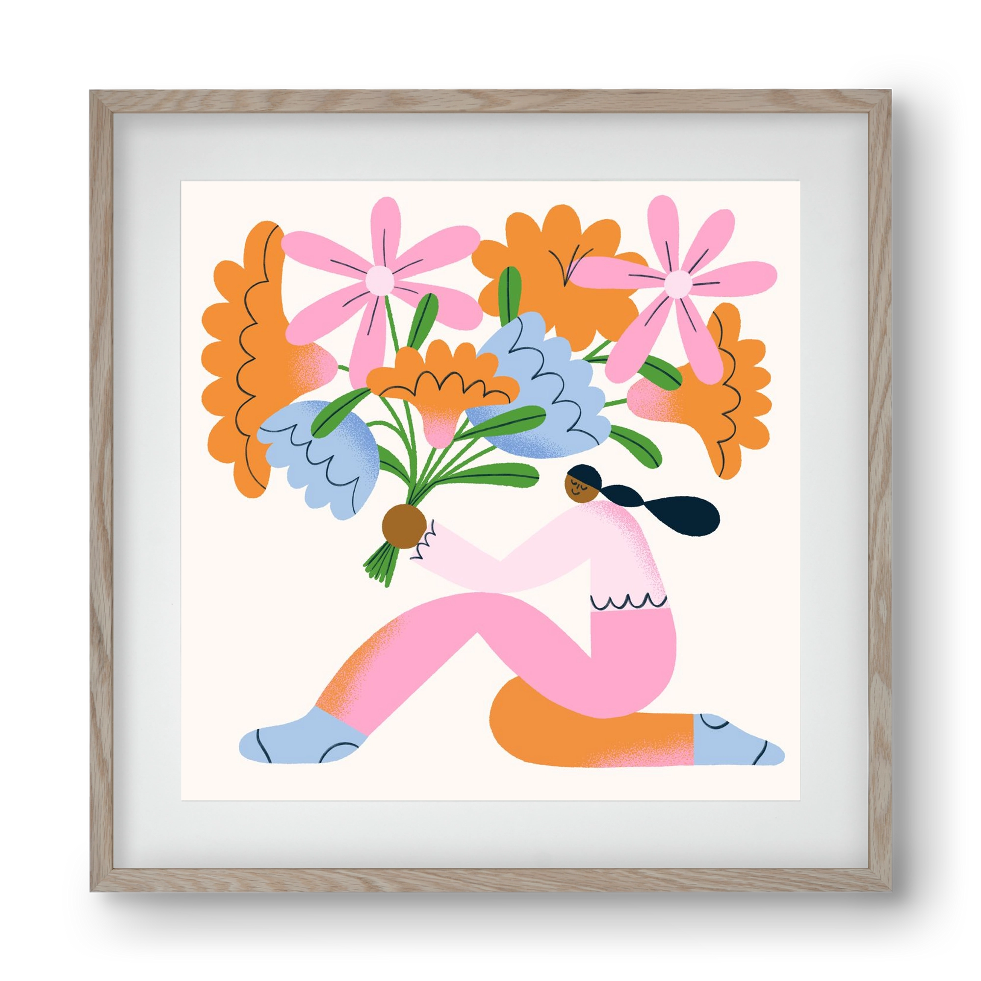 Flowers, 40x40 cm (30x30 cm), Tölgy keret, paszpartuval