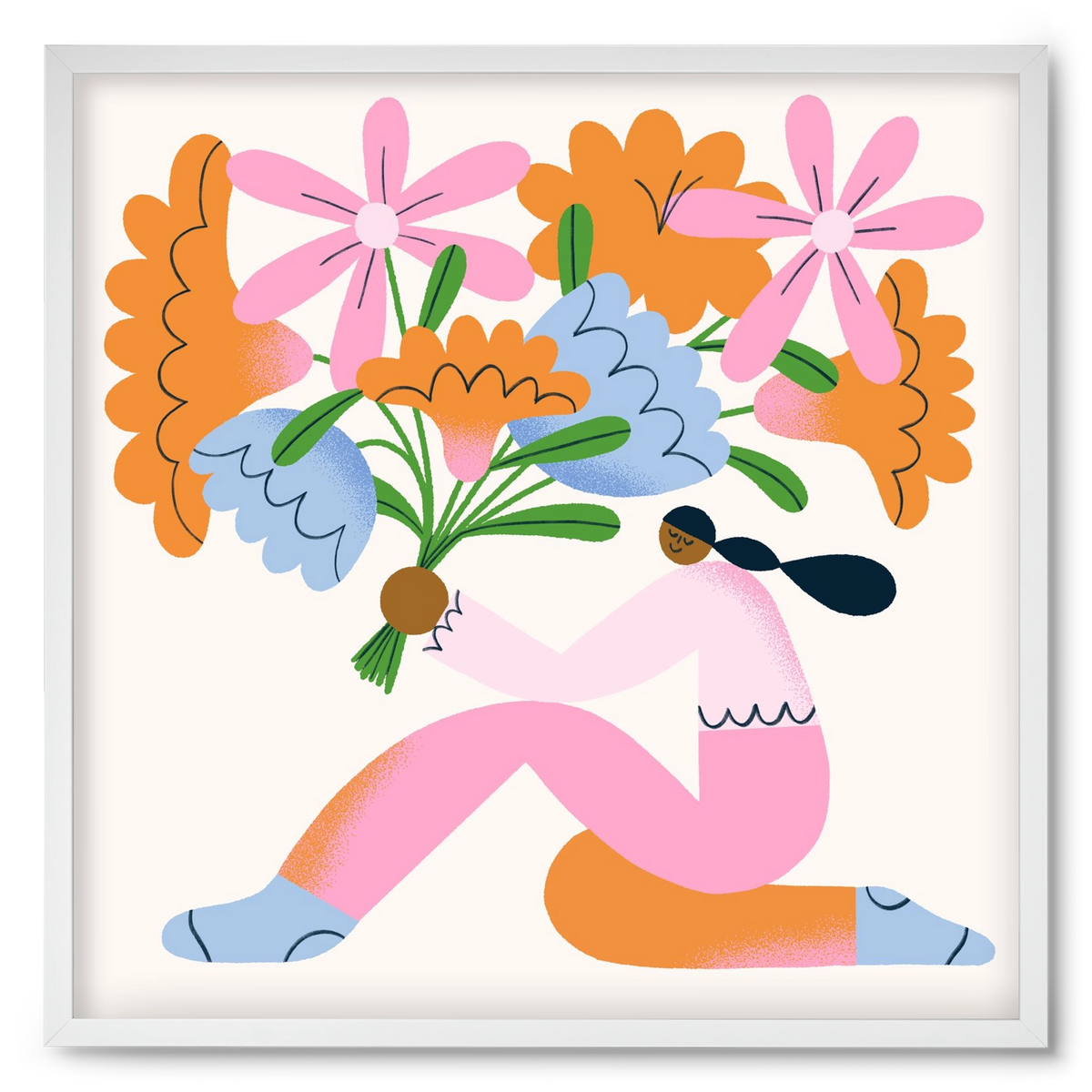 Flowers, 50x50 cm (50x50 cm), Fehér keret