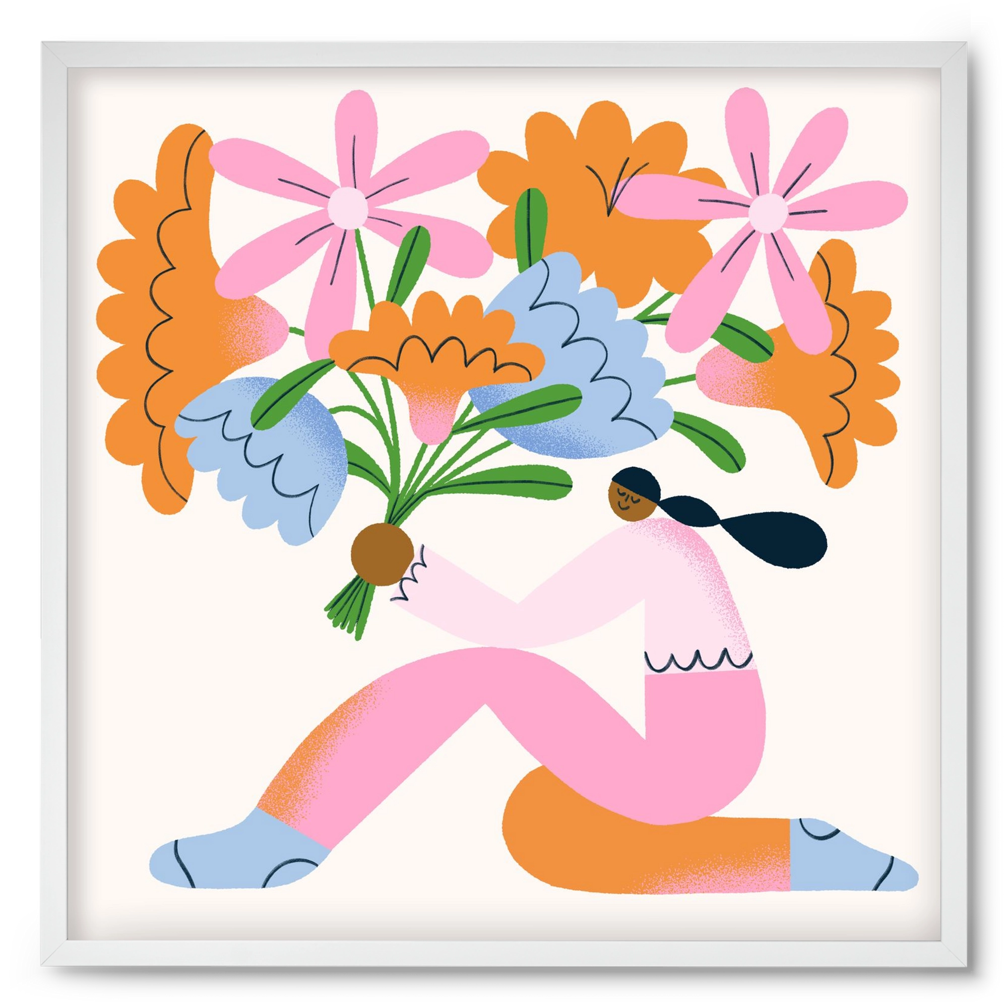 Flowers, 50x50 cm (50x50 cm), Fehér keret