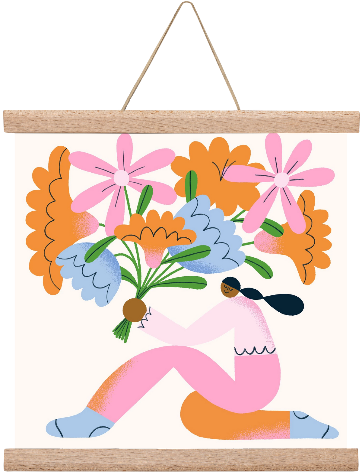 Flowers, 30x30 cm (30x30 cm), Tölgy akasztó