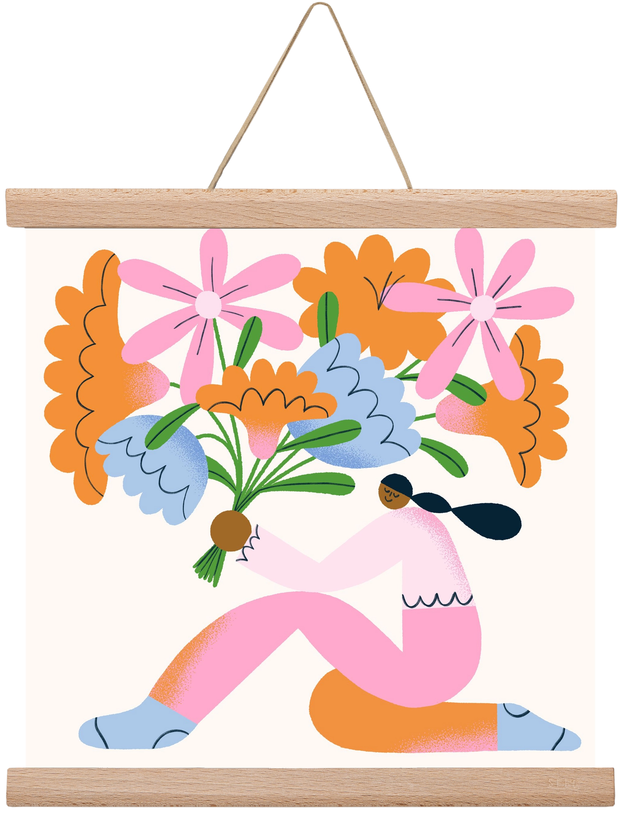 Flowers, 30x30 cm (30x30 cm), Tölgy akasztó