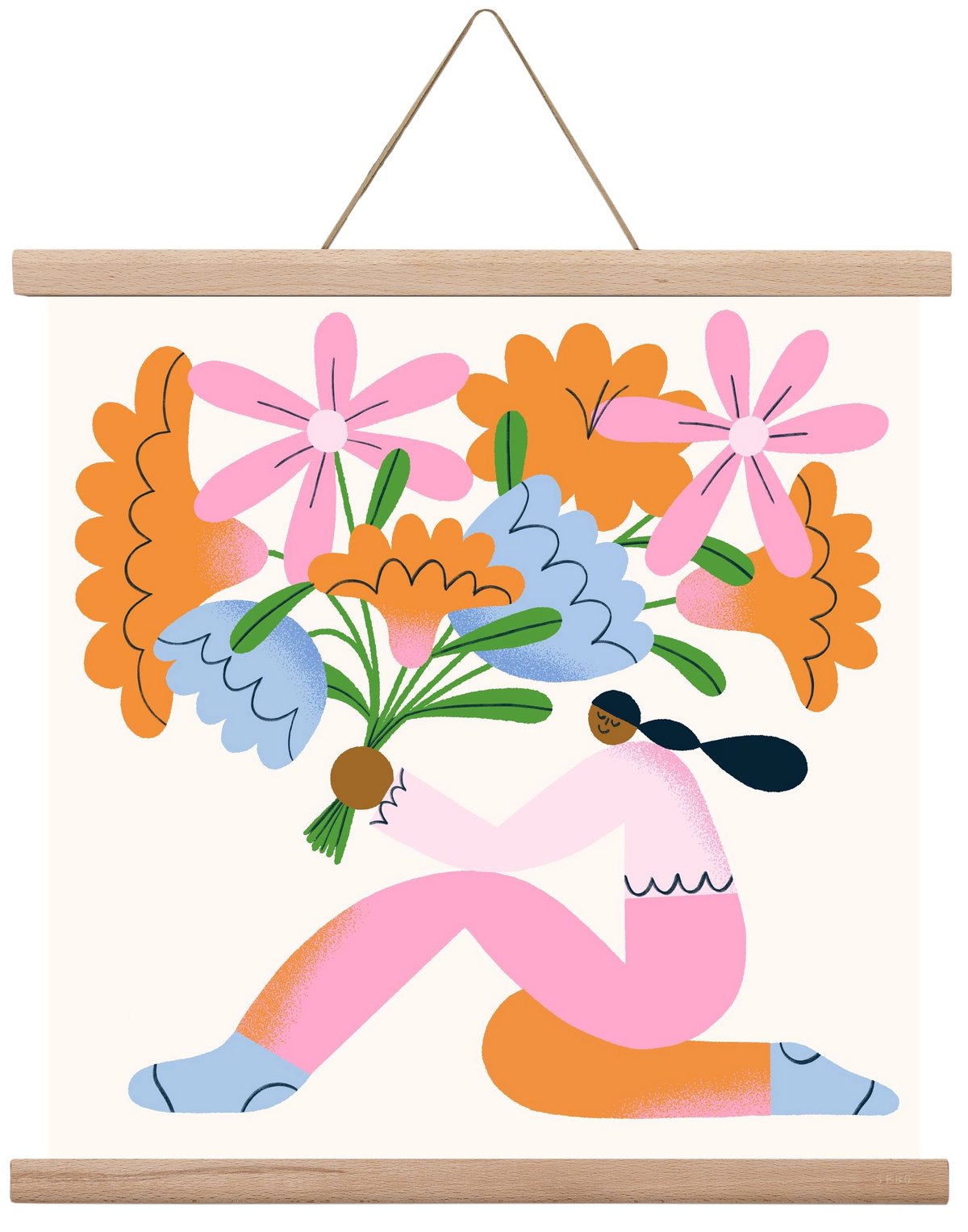 Flowers, 40x40 cm (40x40 cm), Tölgy akasztó