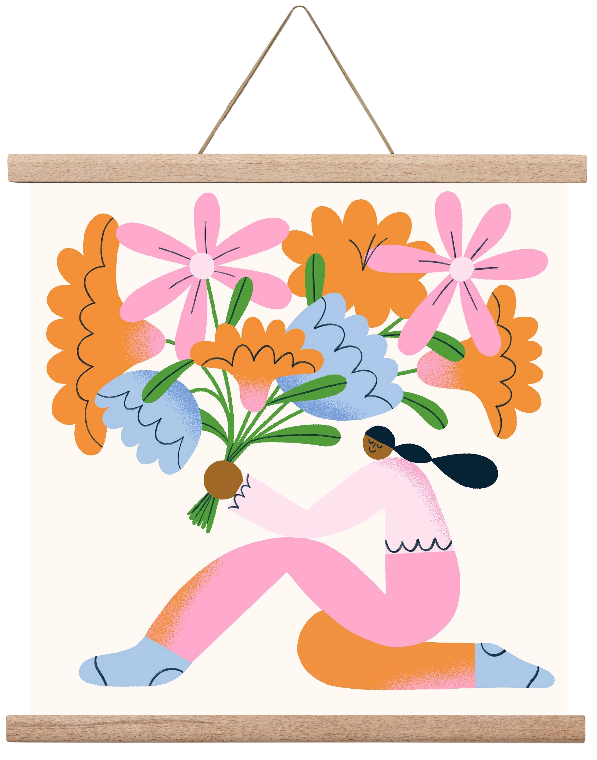 Flowers, 40x40 cm (40x40 cm), Tölgy akasztó