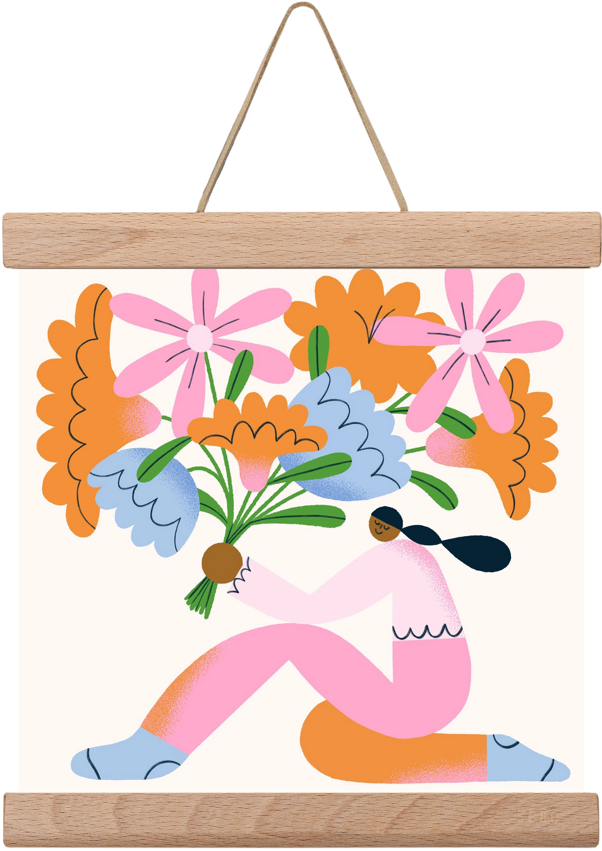 Flowers, 20x20 cm (20x20 cm), Tölgy akasztó