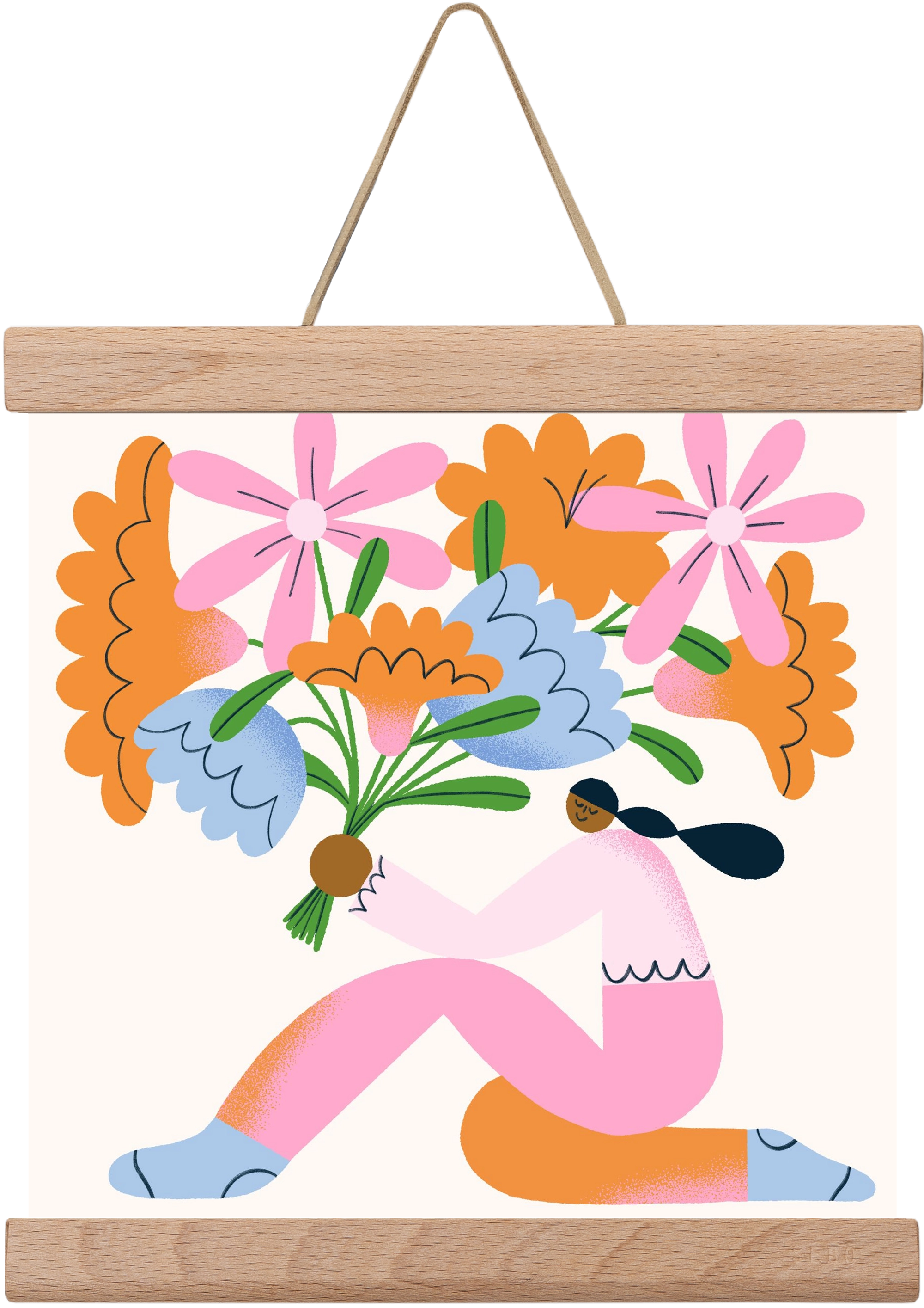 Flowers, 20x20 cm (20x20 cm), Tölgy akasztó