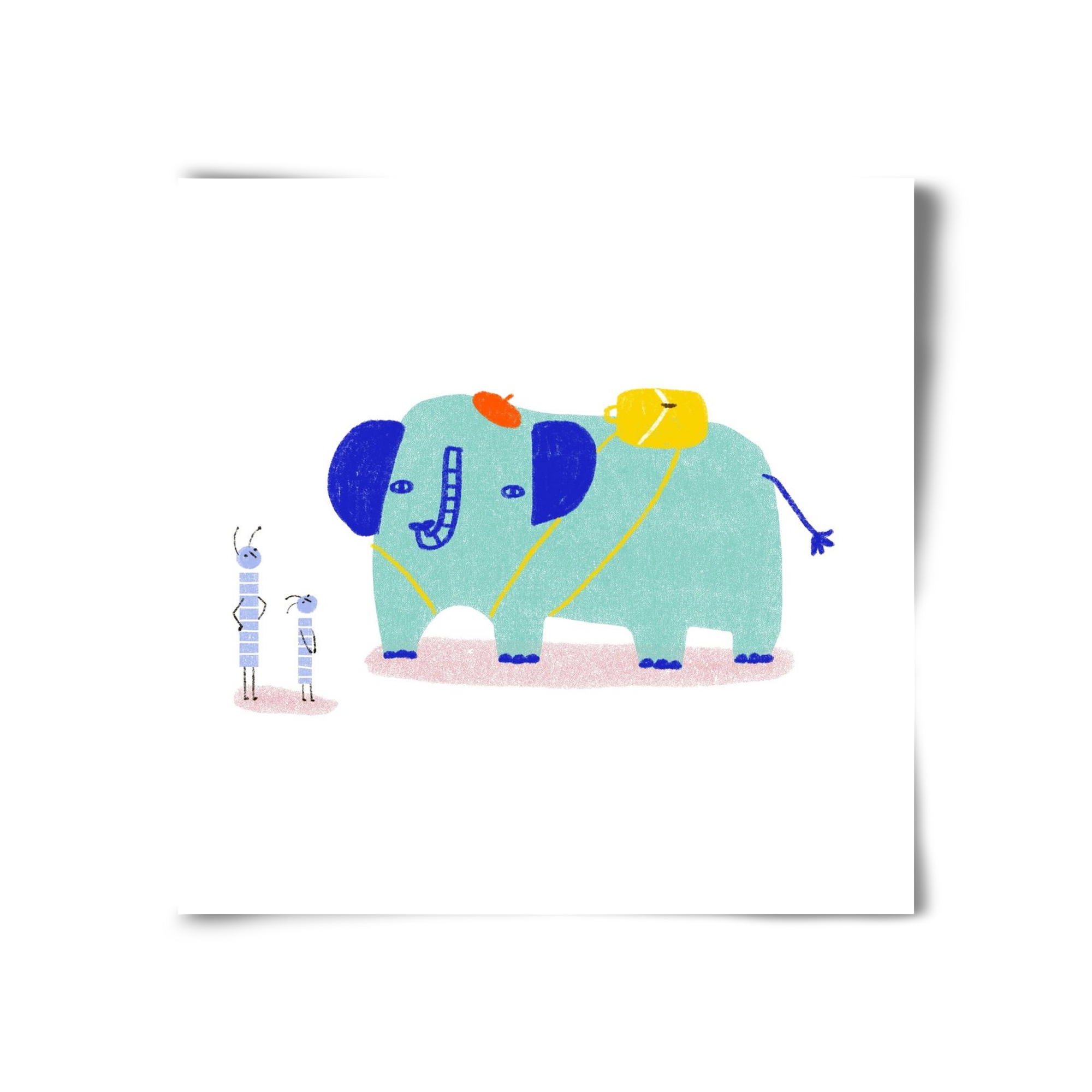 Elefánt kirándul, 30x30 cm, Keret nélkül