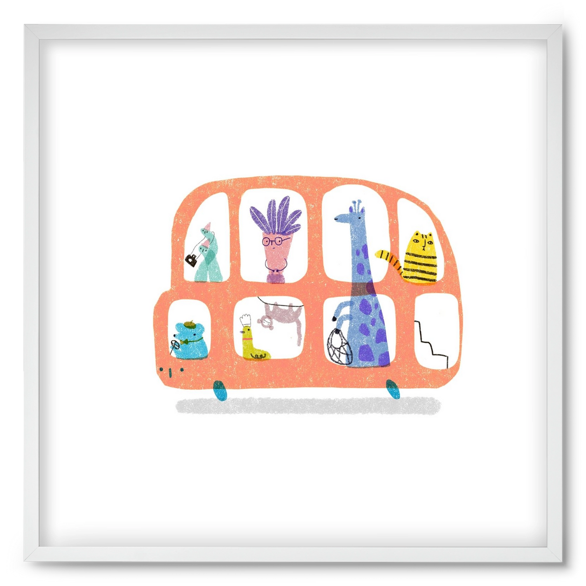 Buszon, 50x50 cm (50x50 cm), Fehér keret