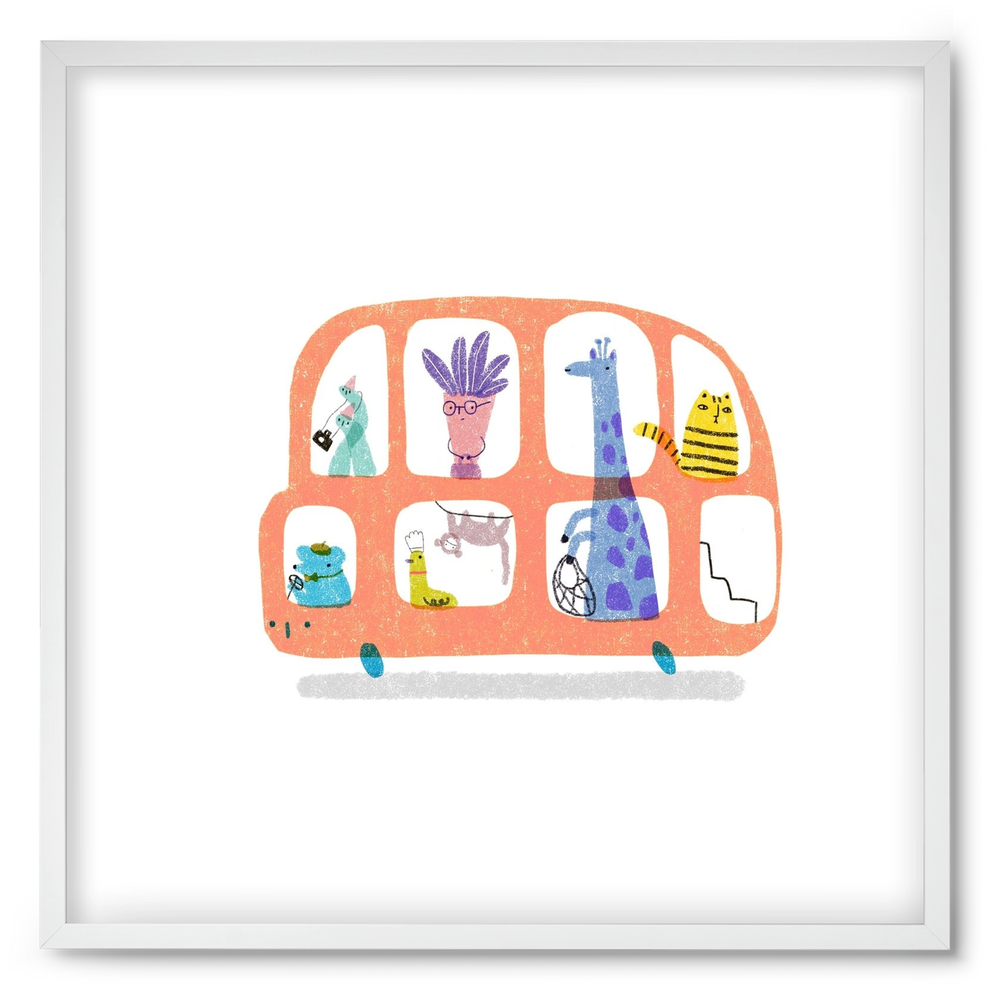 Buszon, 50x50 cm (50x50 cm), Fehér keret