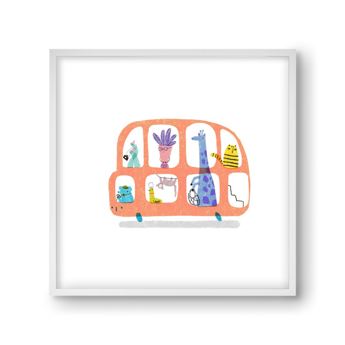 Buszon, 30x30 cm (30x30 cm), Fehér keret