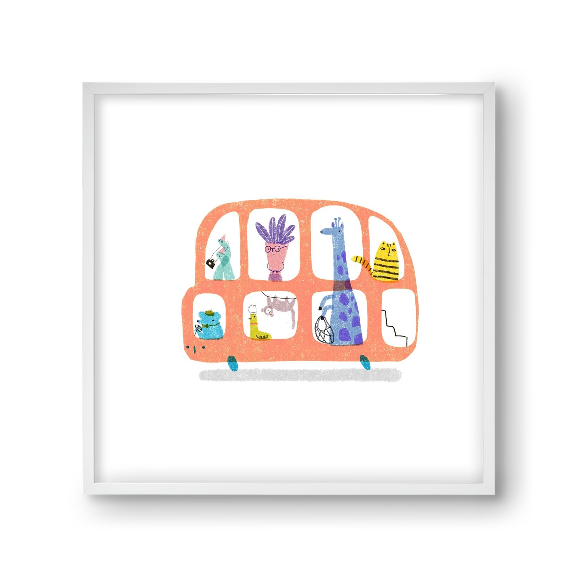 Buszon, 30x30 cm (30x30 cm), Fehér keret