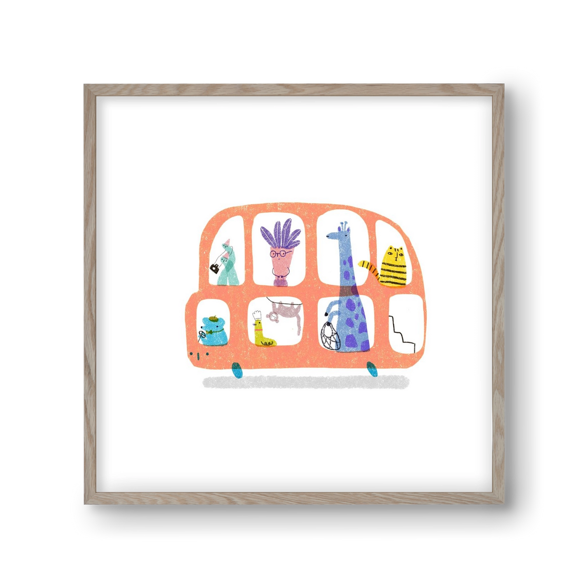 Buszon, 30x30 cm (30x30 cm), Tölgy keret