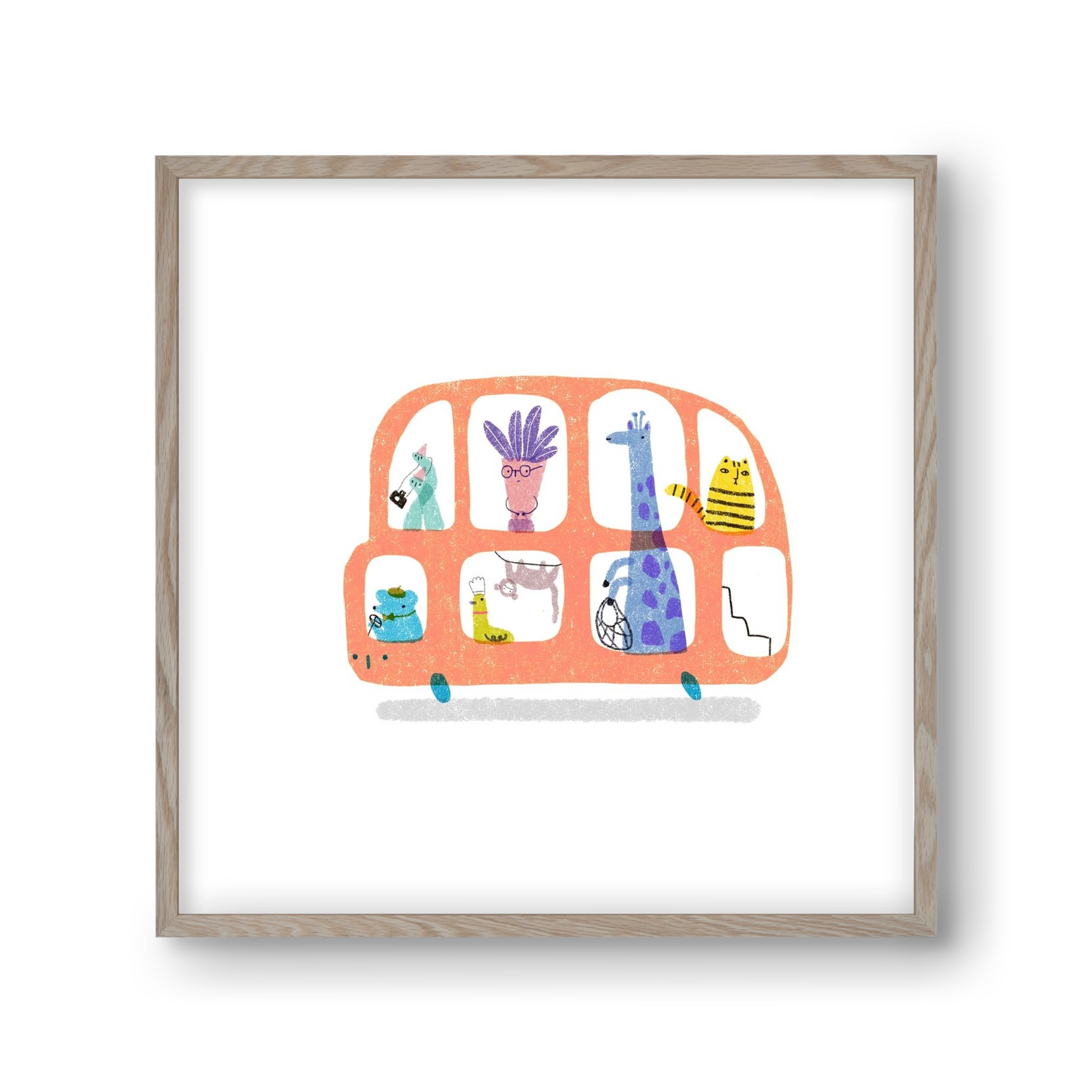 Buszon, 30x30 cm (30x30 cm), Tölgy keret