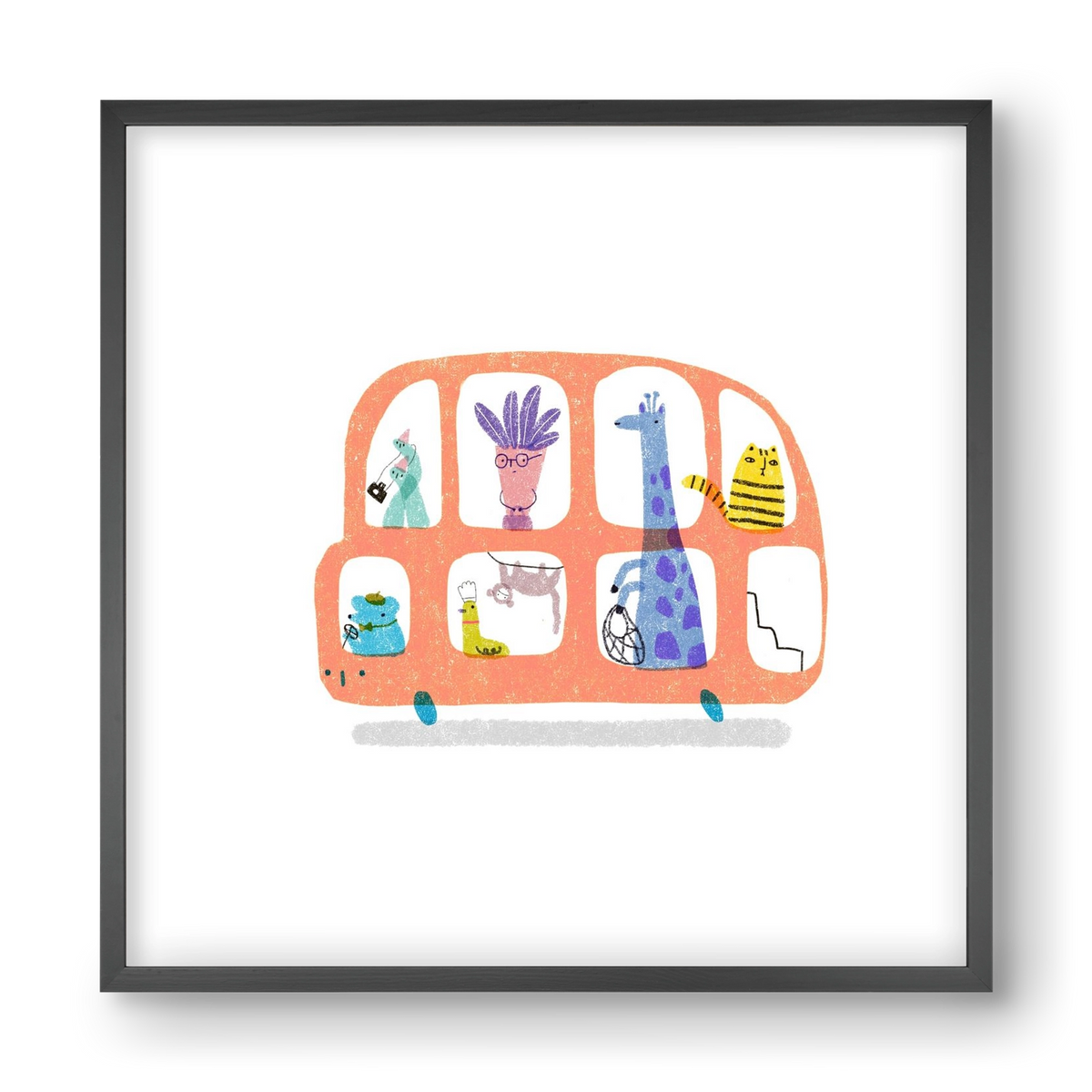 Buszon, 40x40 cm (40x40 cm), Fekete keret