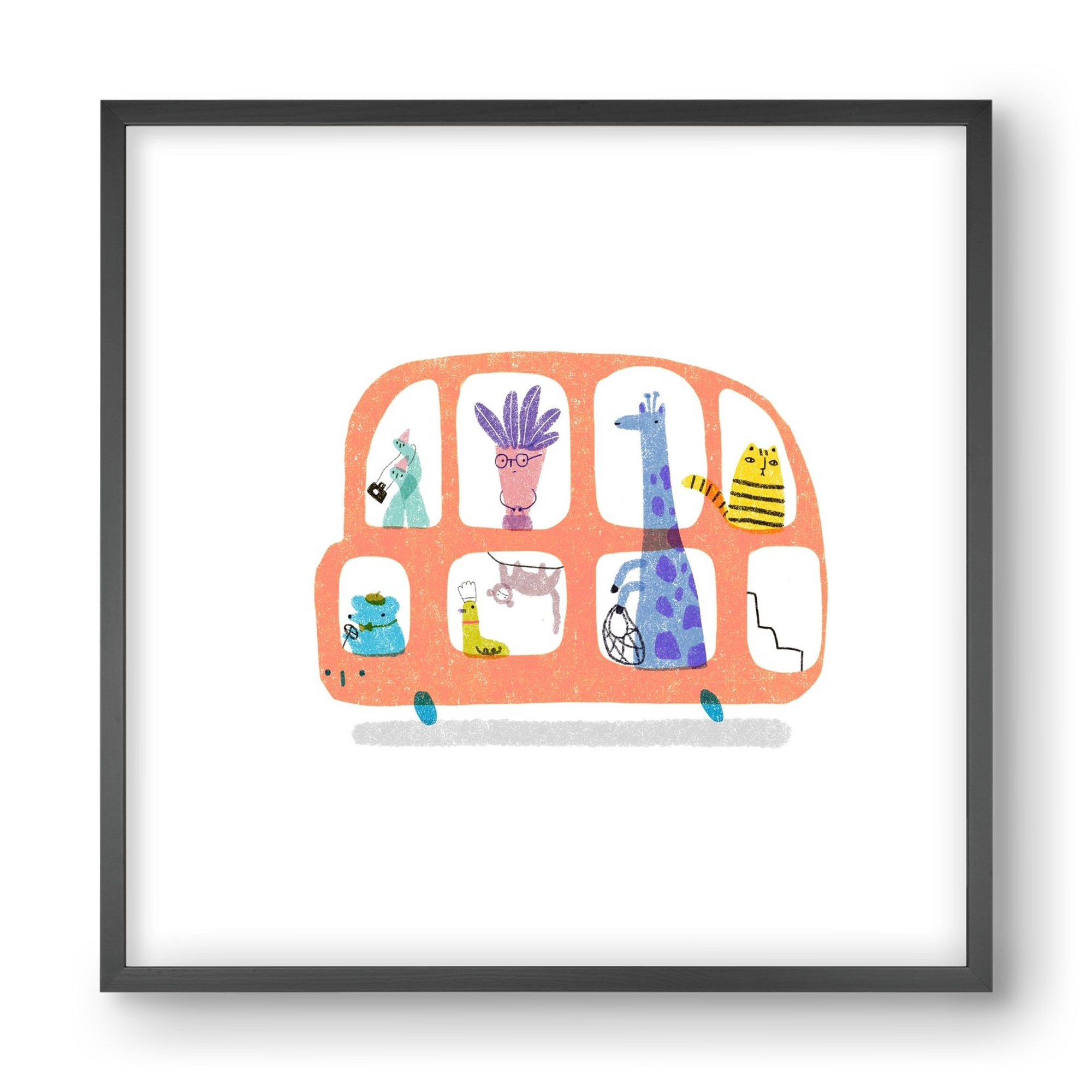 Buszon, 40x40 cm (40x40 cm), Fekete keret