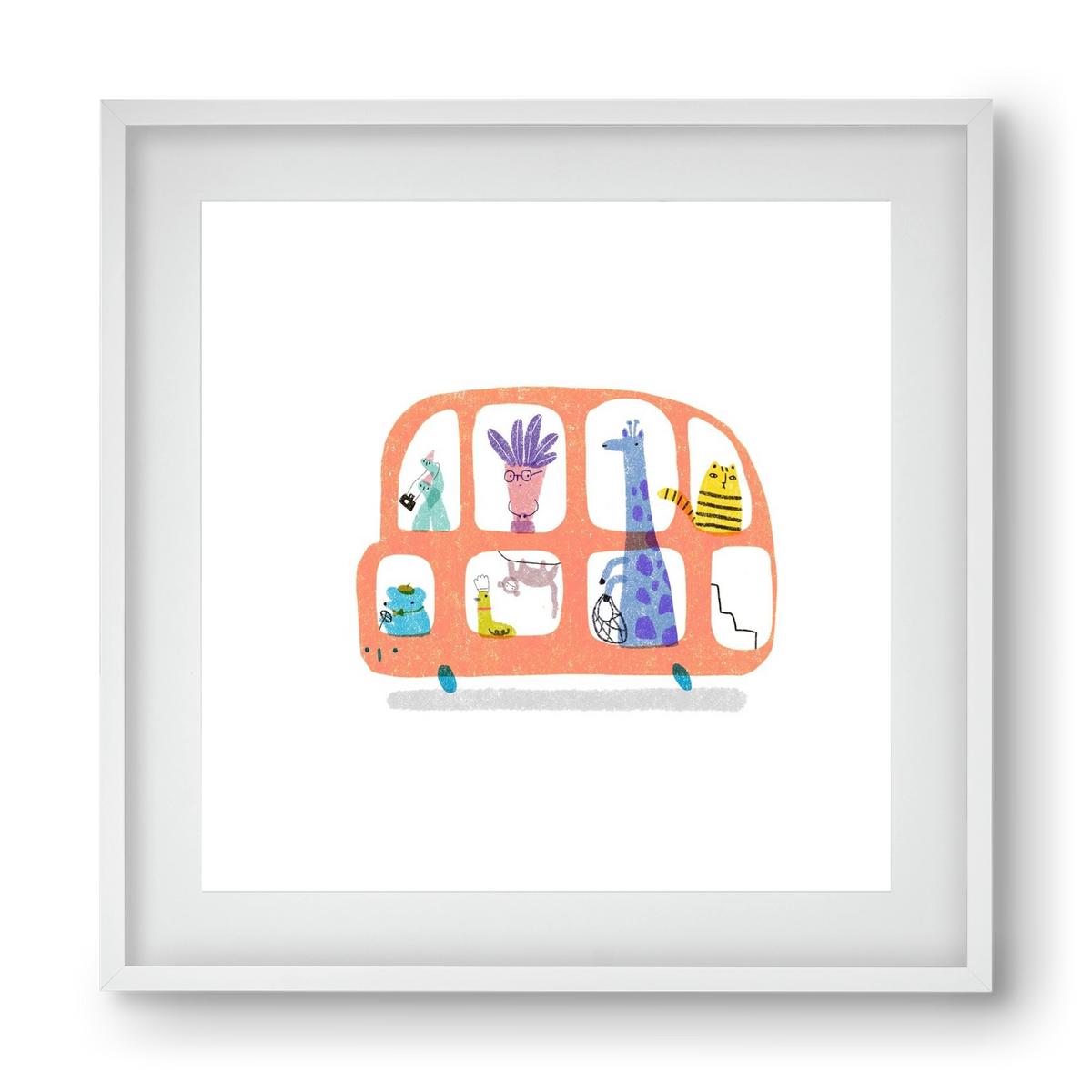 Buszon, 40x40 cm (30x30 cm), Fehér keret, paszpartuval