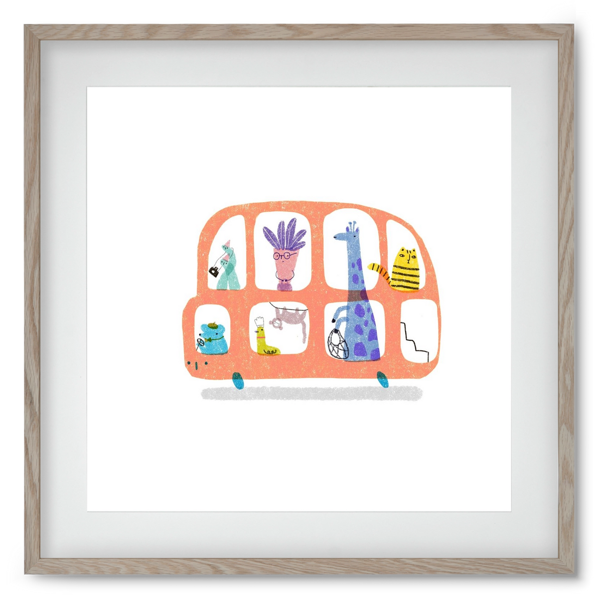 Buszon, 50x50 cm (40x40 cm), Tölgy keret, paszpartuval