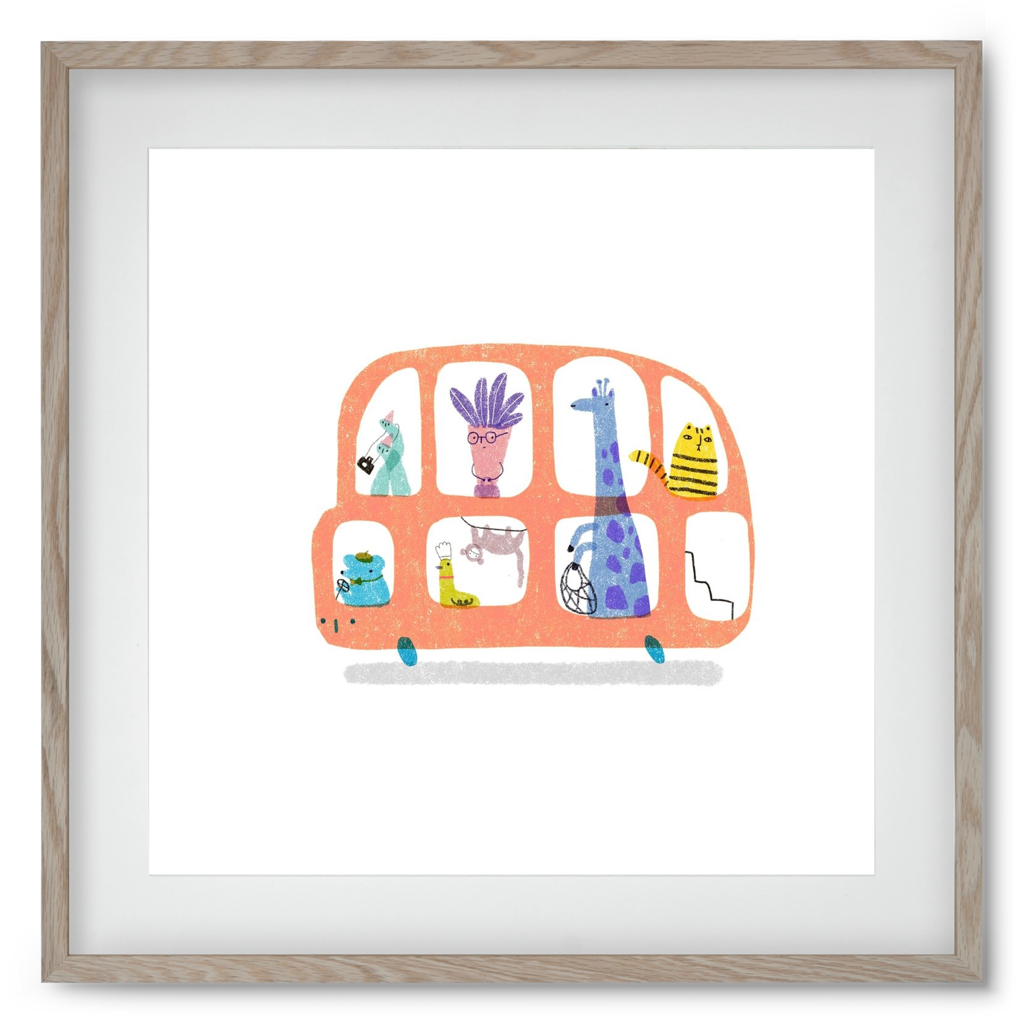 Buszon, 50x50 cm (40x40 cm), Tölgy keret, paszpartuval