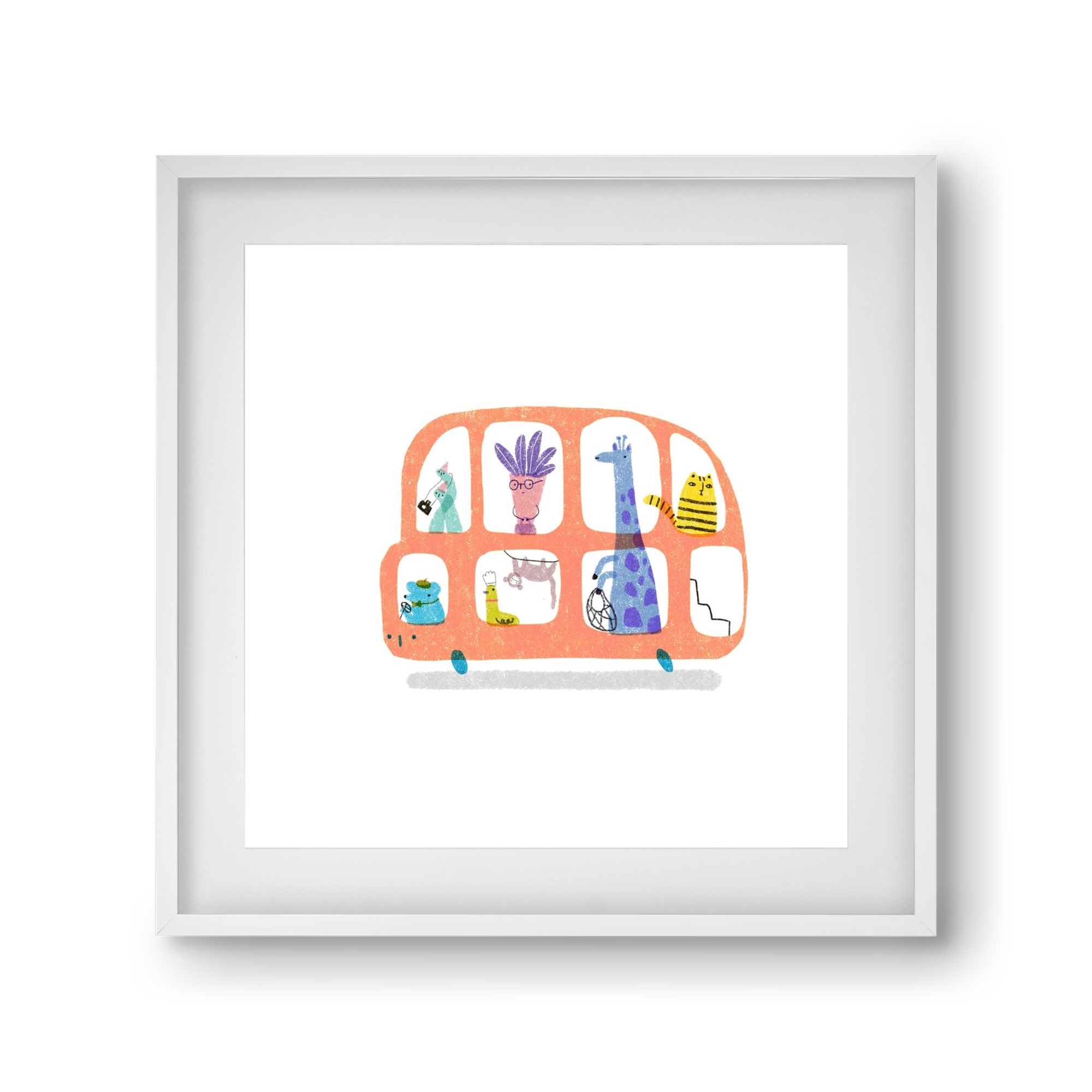 Buszon, 30x30 cm (20x20 cm), Fehér keret, paszpartuval