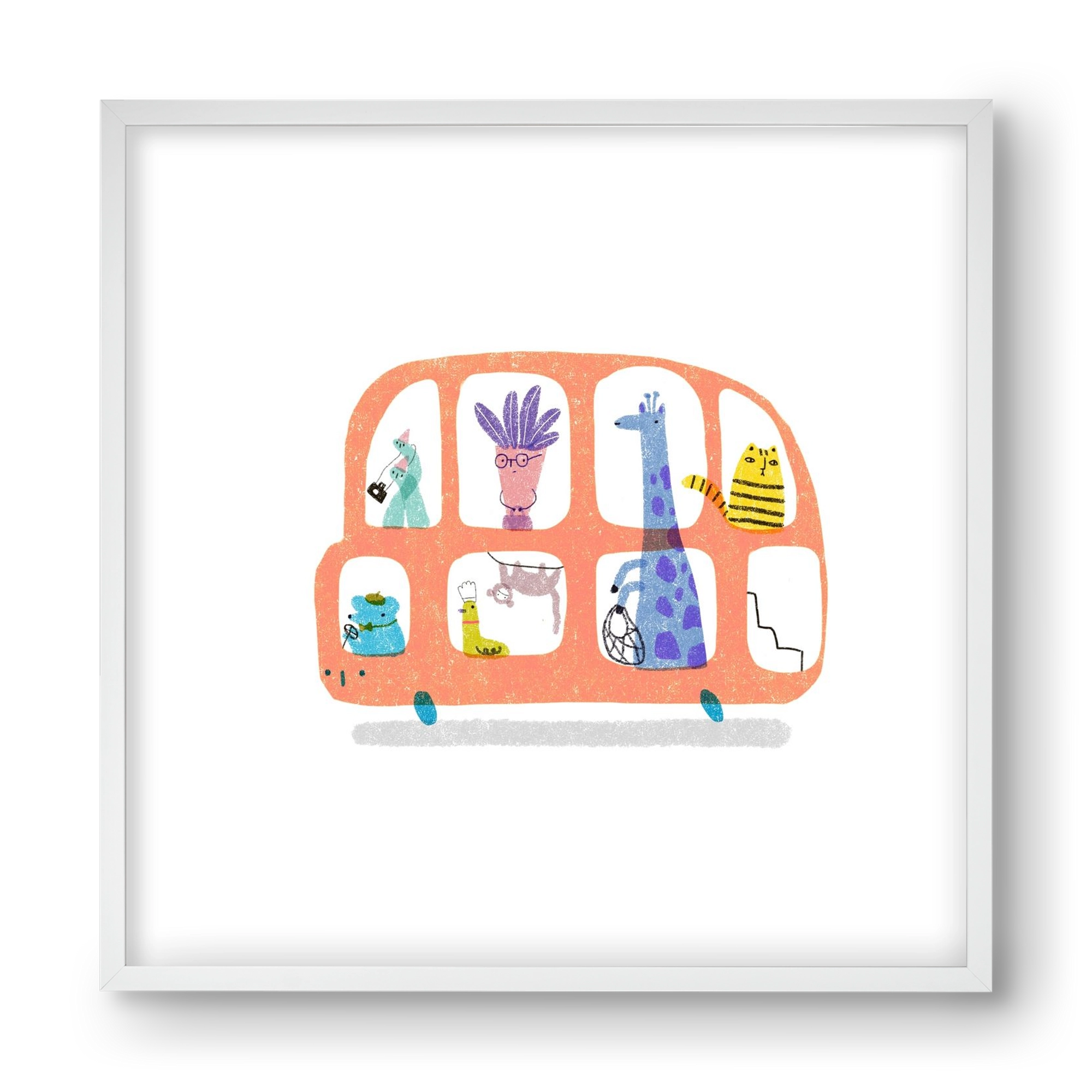 Buszon, 40x40 cm (40x40 cm), Fehér keret