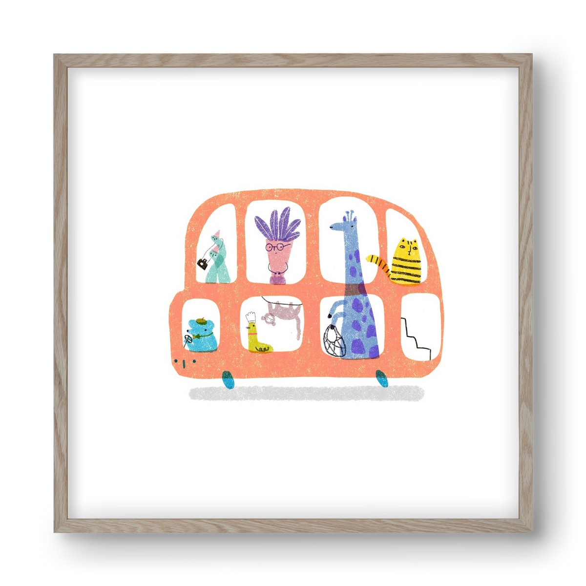 Buszon, 40x40 cm (40x40 cm), Tölgy keret