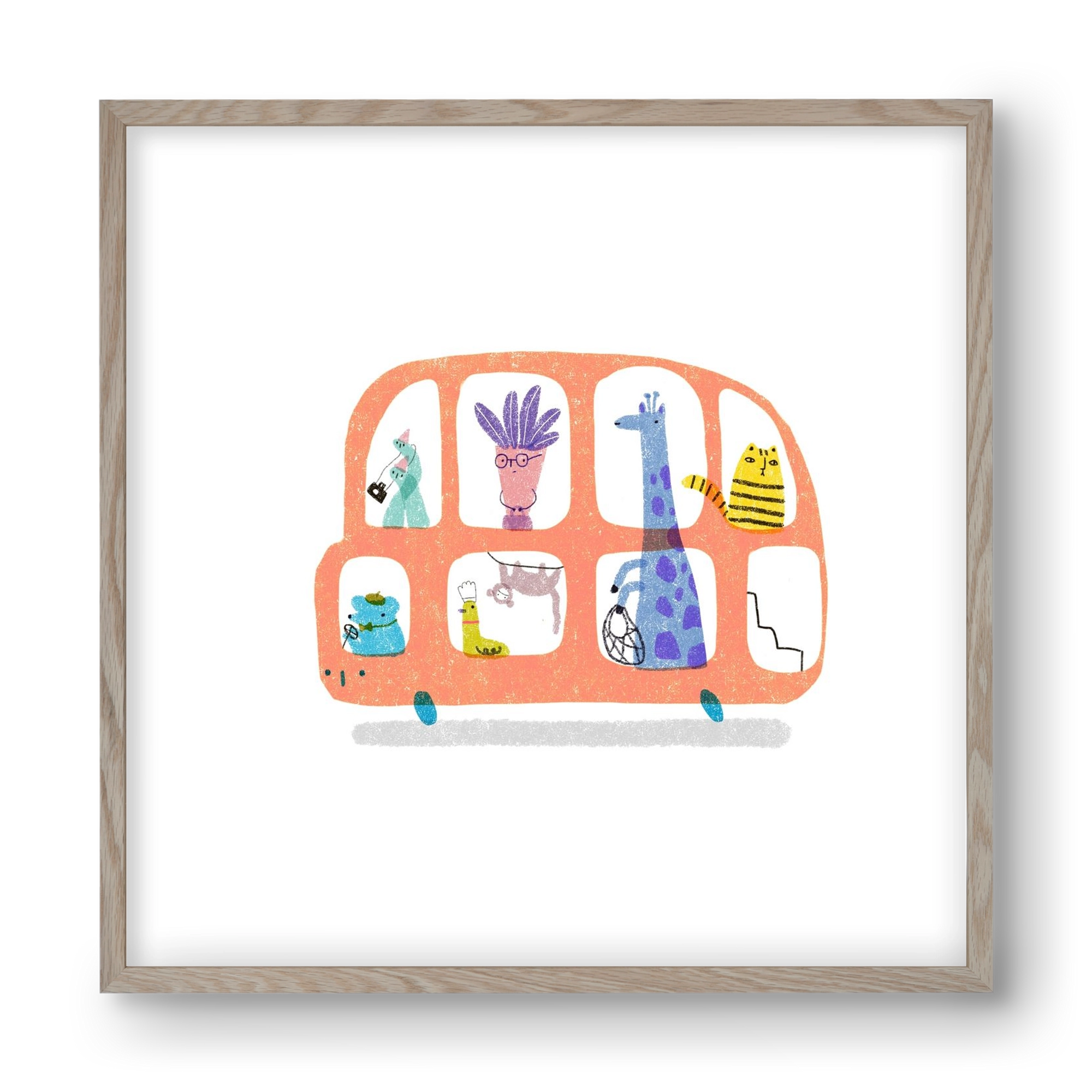 Buszon, 40x40 cm (40x40 cm), Tölgy keret