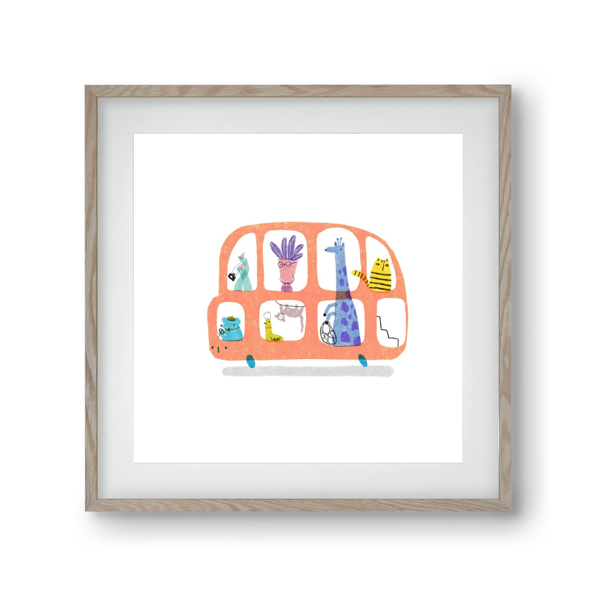 Buszon, 30x30 cm (20x20 cm), Tölgy keret, paszpartuval