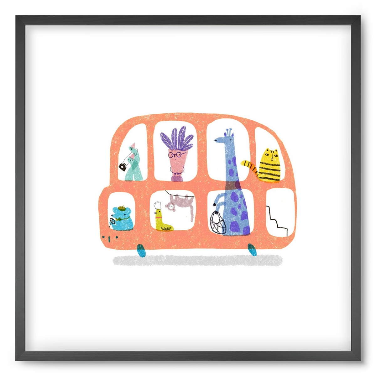 Buszon, 50x50 cm (50x50 cm), Fekete keret