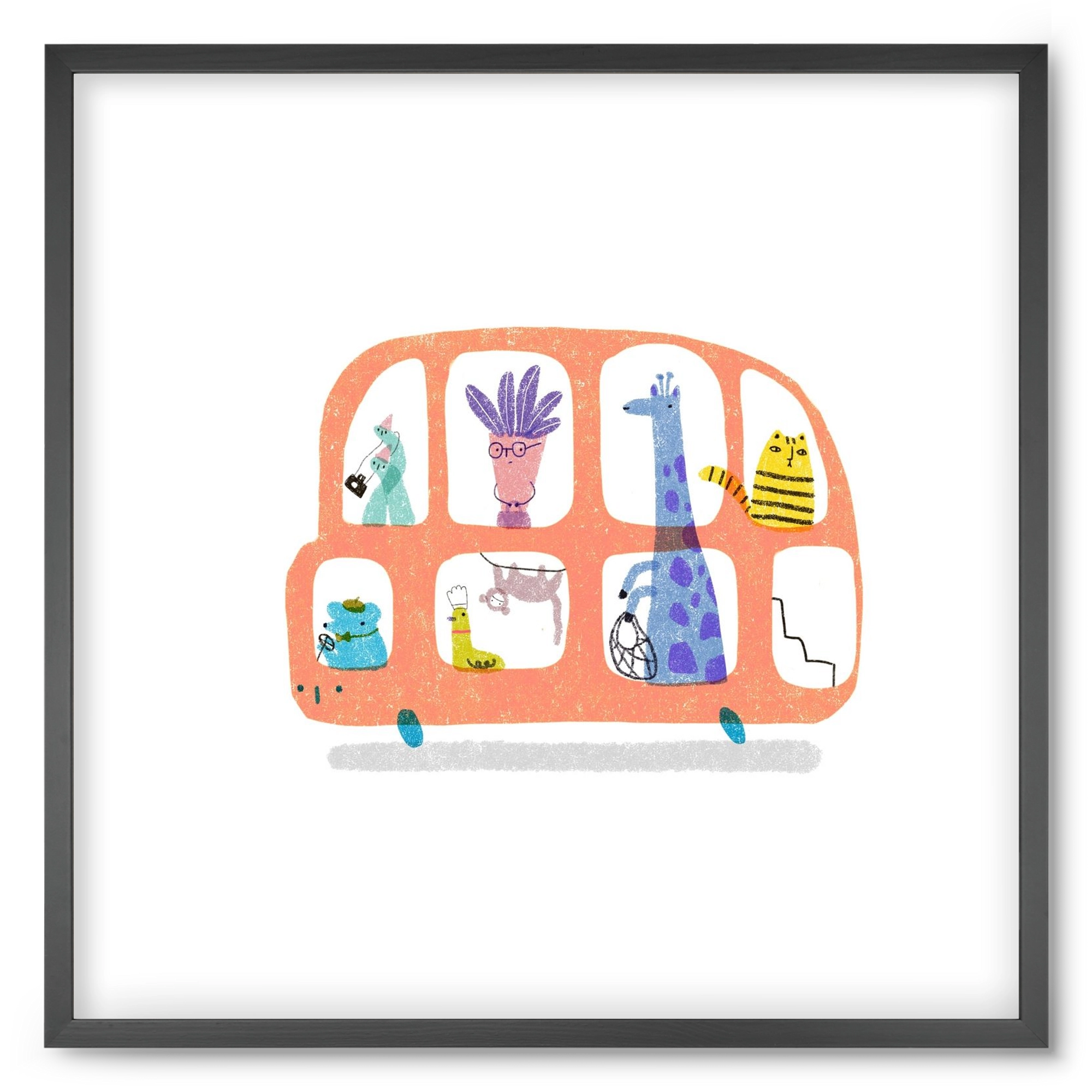 Buszon, 50x50 cm (50x50 cm), Fekete keret