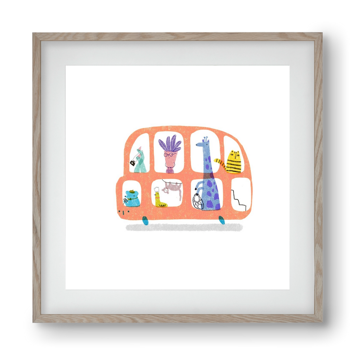 Buszon, 40x40 cm (30x30 cm), Tölgy keret, paszpartuval