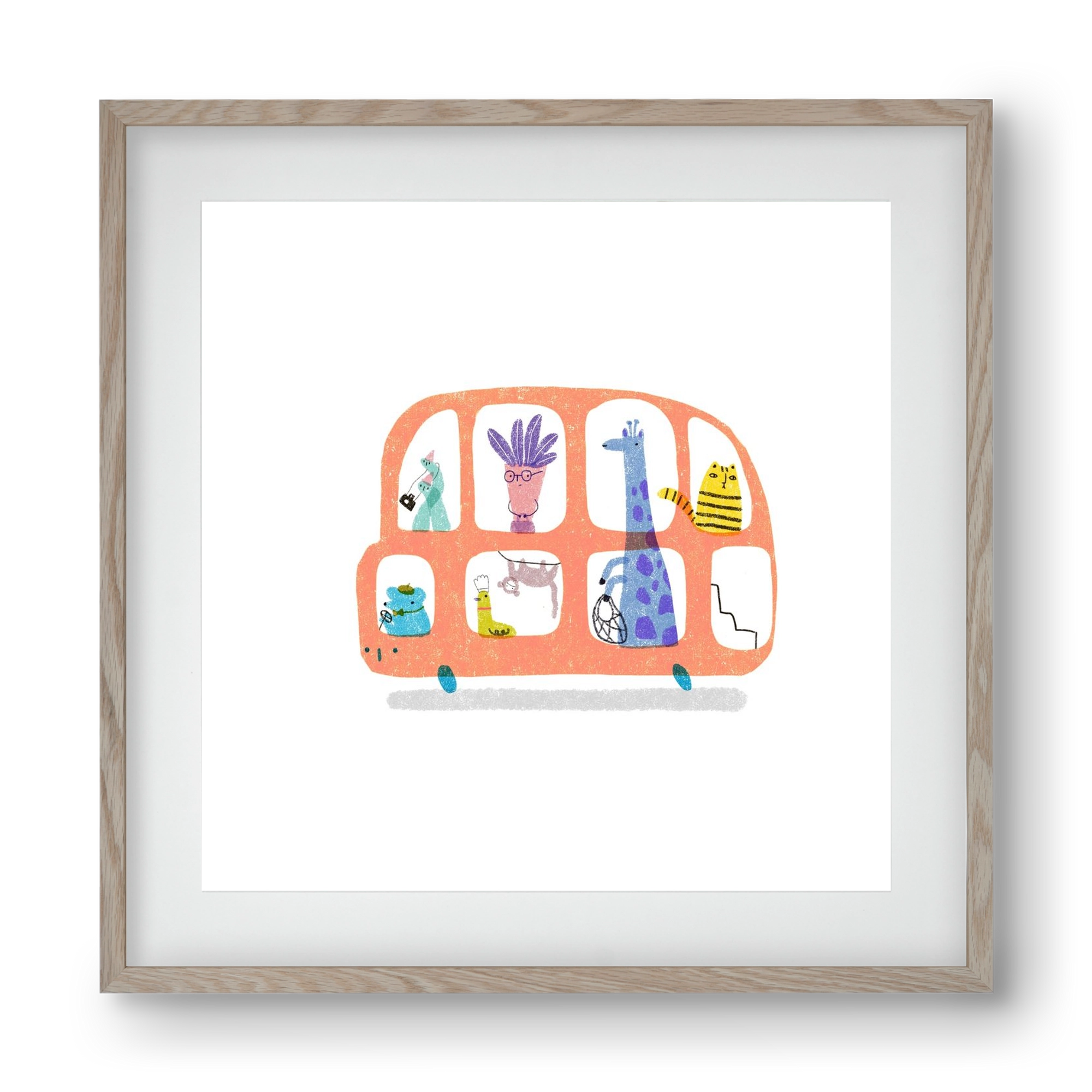 Buszon, 40x40 cm (30x30 cm), Tölgy keret, paszpartuval