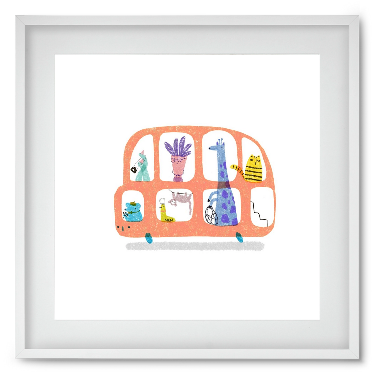 Buszon, 50x50 cm (40x40 cm), Fehér keret, paszpartuval